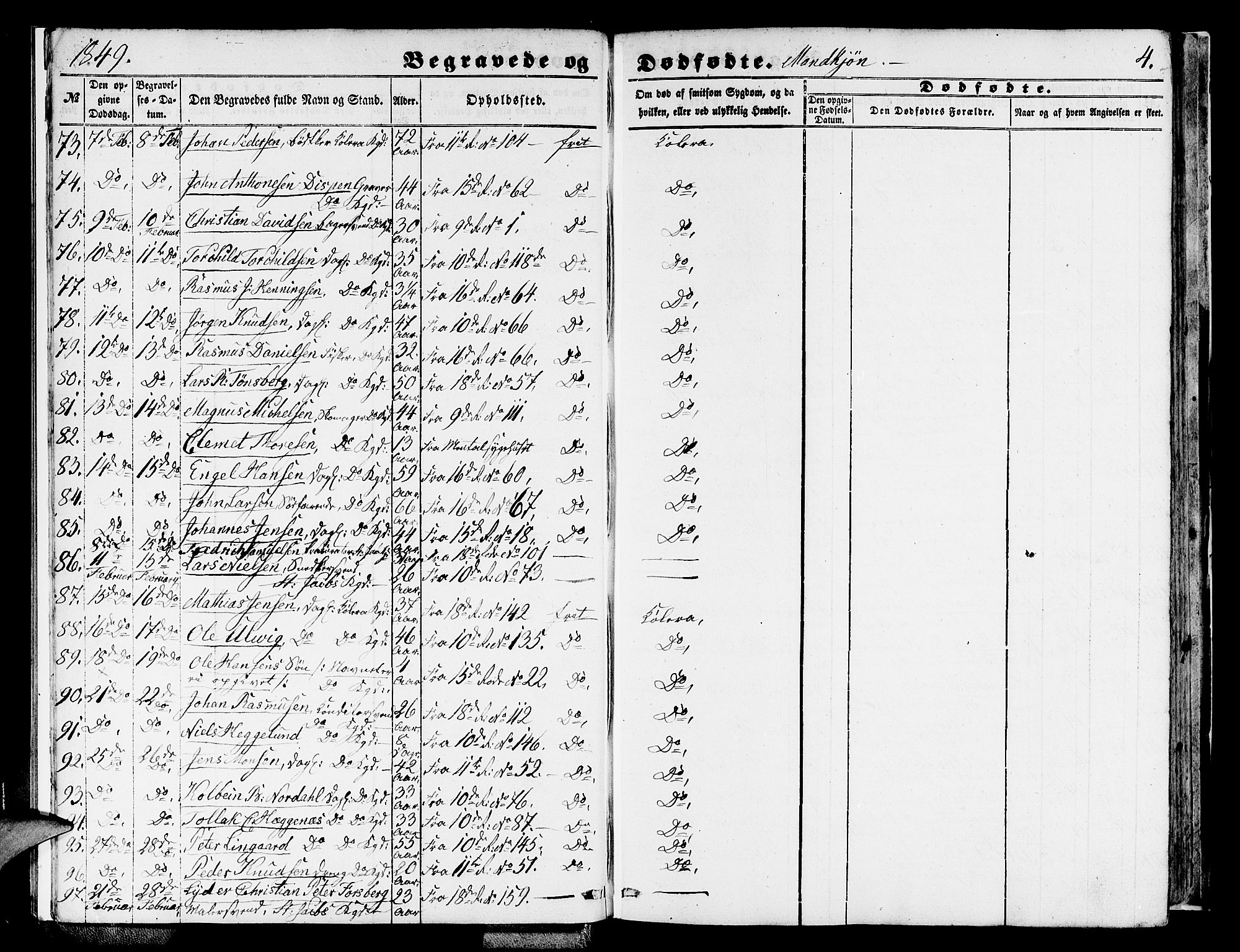 Domkirken sokneprestembete, SAB/A-74801/H/Hab/L0038: Parish register (copy) no. E 2, 1847-1859, p. 4