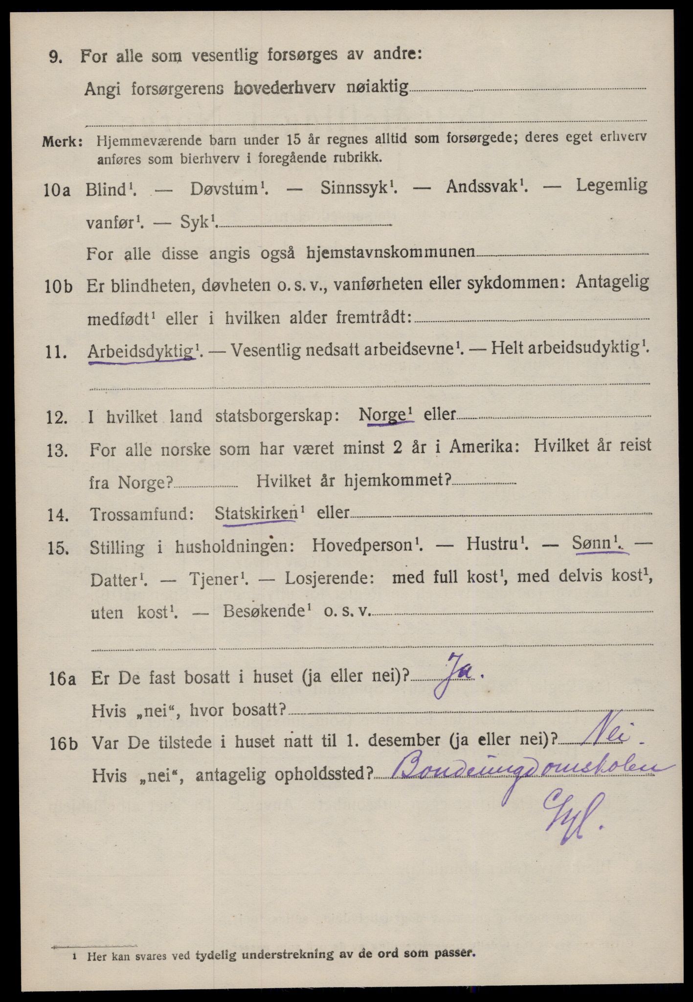 SAT, 1920 census for Tingvoll, 1920, p. 6985