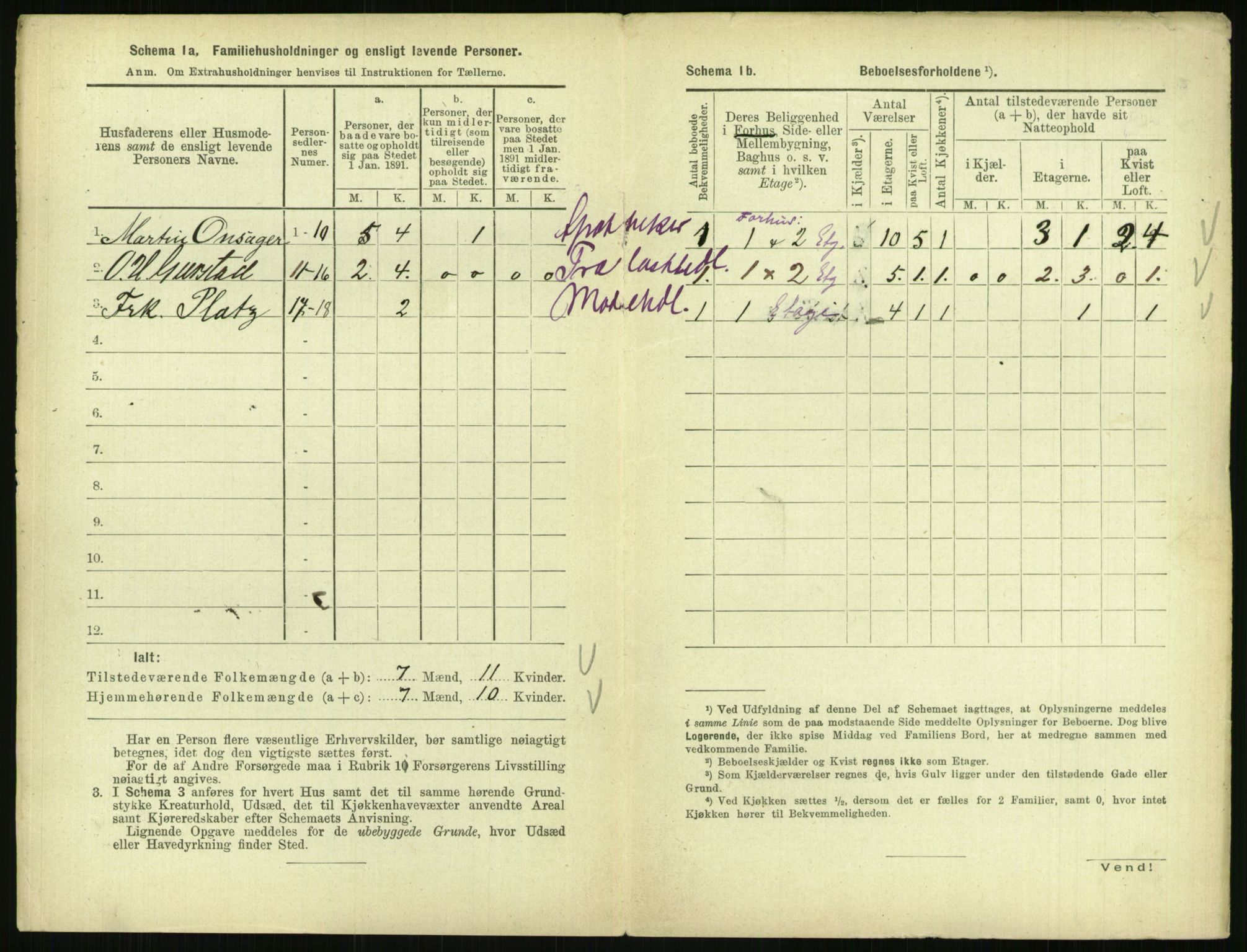 RA, 1891 census for 0903 Arendal, 1891, p. 655