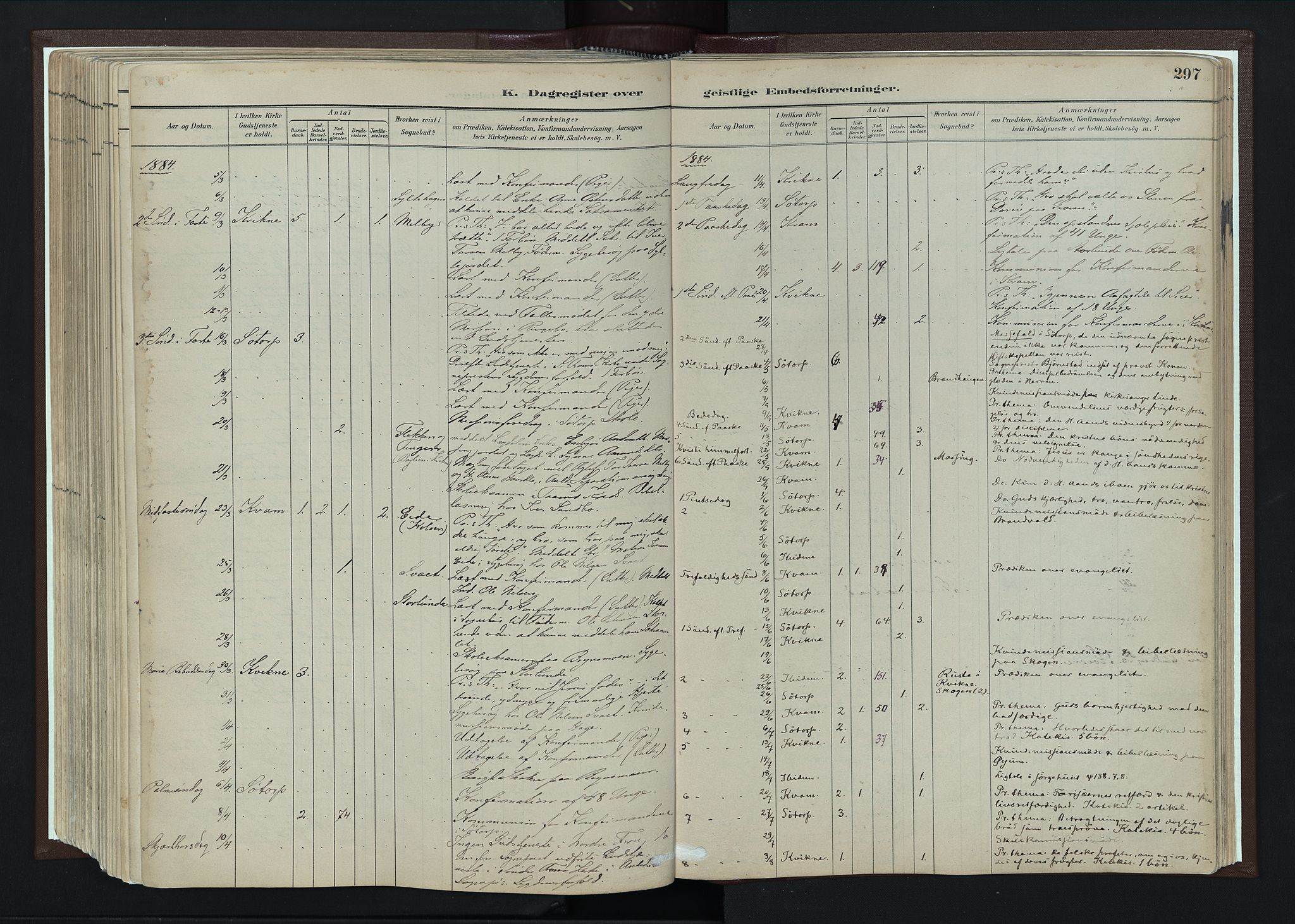 Nord-Fron prestekontor, SAH/PREST-080/H/Ha/Haa/L0004: Parish register (official) no. 4, 1884-1914, p. 297
