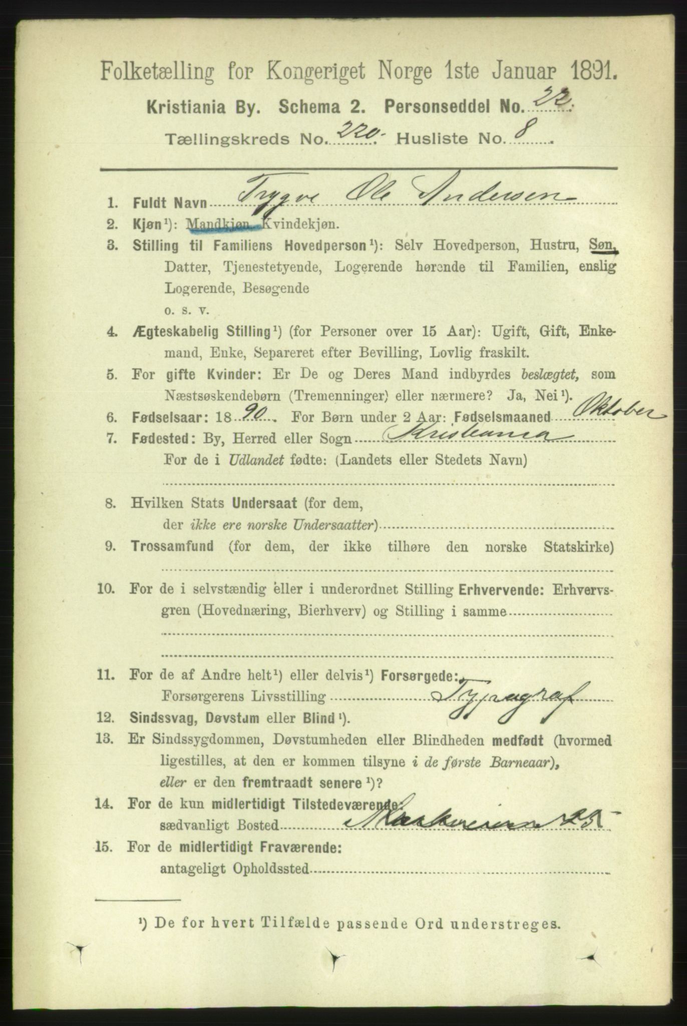 RA, 1891 census for 0301 Kristiania, 1891, p. 130931