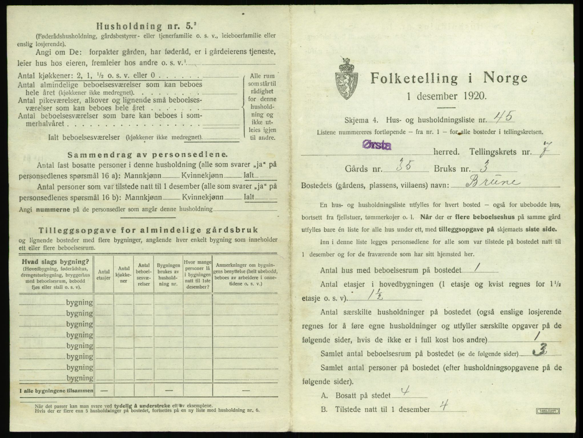 SAT, 1920 census for Ørsta, 1920, p. 784