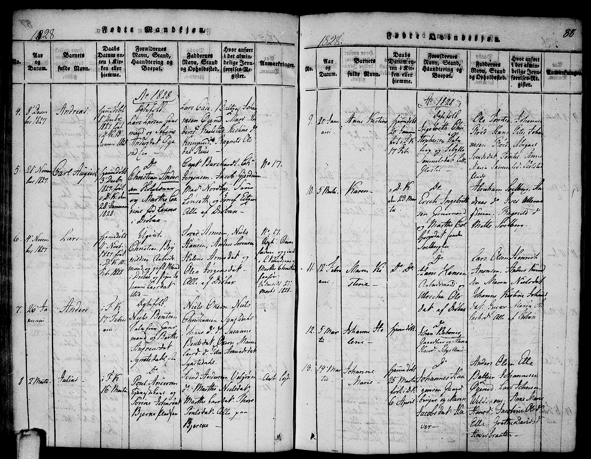 Drøbak prestekontor Kirkebøker, AV/SAO-A-10142a/F/Fa/L0001: Parish register (official) no. I 1, 1816-1842, p. 88