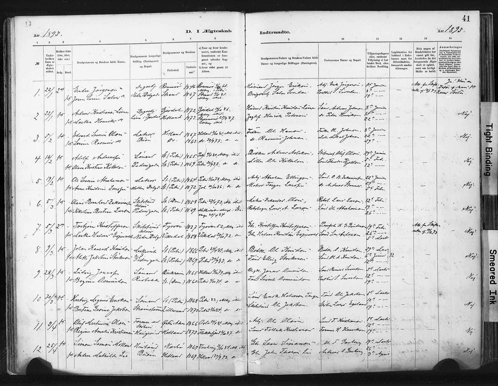 St. Johannes sokneprestkontor, AV/SAST-A-101814/001/30/30BA/L0003: Parish register (official) no. A 3, 1885-1910, p. 41