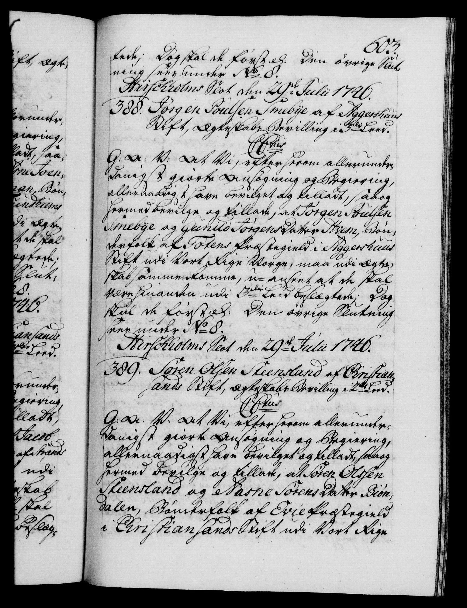 Danske Kanselli 1572-1799, AV/RA-EA-3023/F/Fc/Fca/Fcaa/L0034: Norske registre, 1745-1746, p. 603a