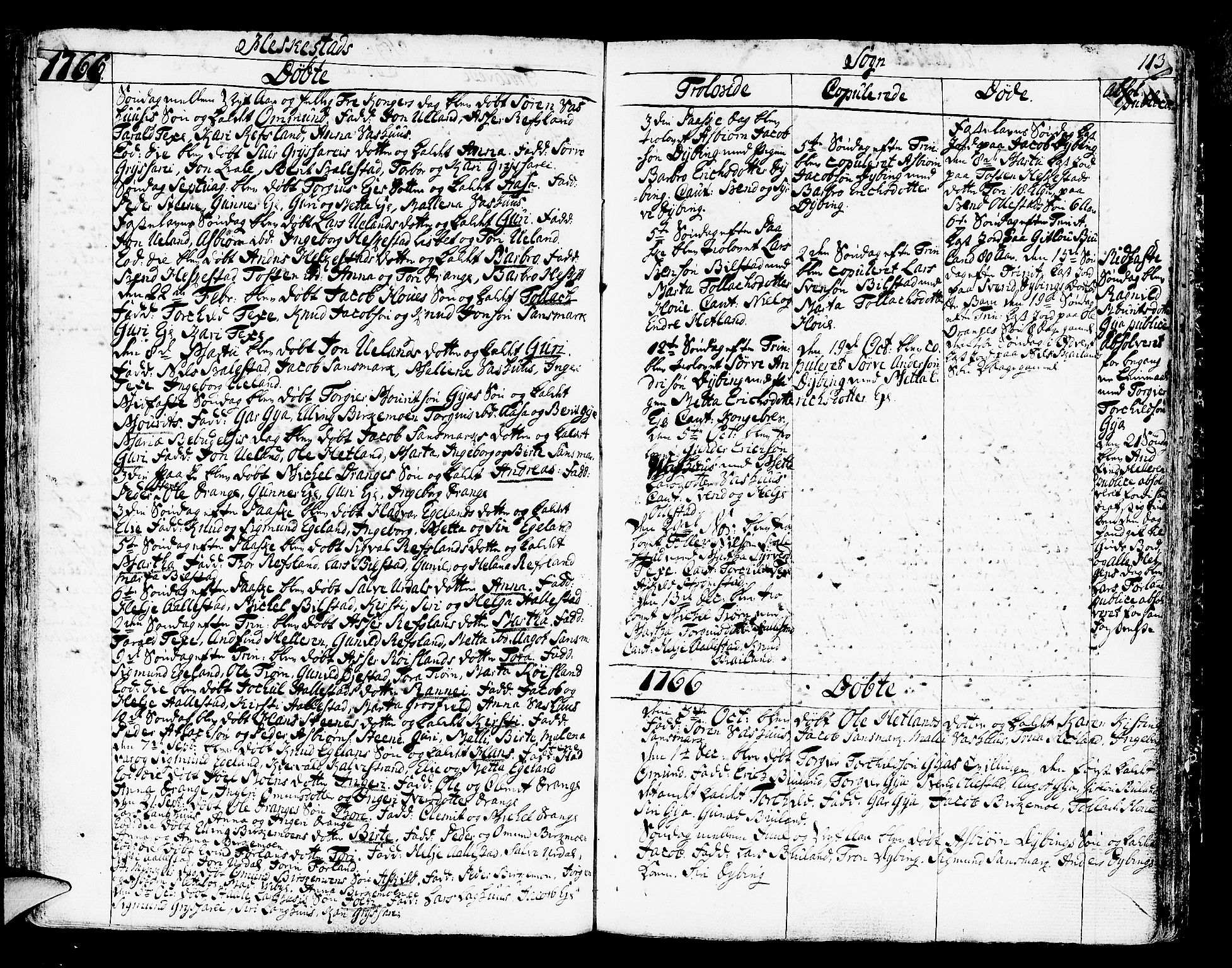 Helleland sokneprestkontor, SAST/A-101810: Parish register (official) no. A 2 /3, 1762-1791, p. 113