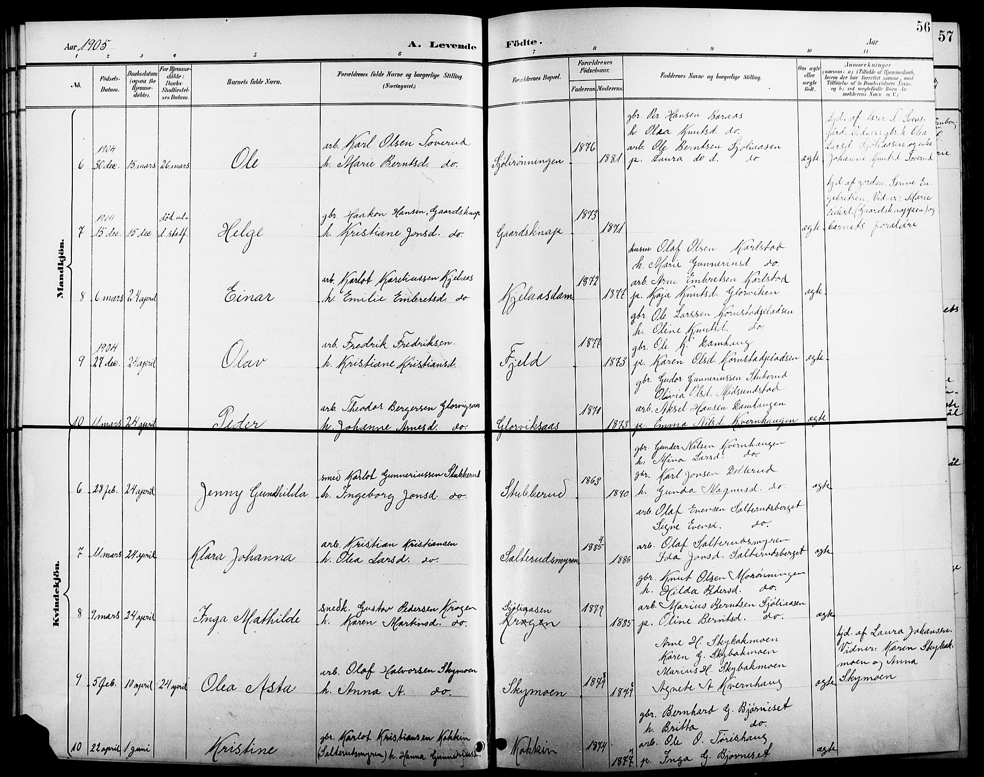 Åsnes prestekontor, AV/SAH-PREST-042/H/Ha/Hab/L0005: Parish register (copy) no. 5, 1895-1920, p. 56