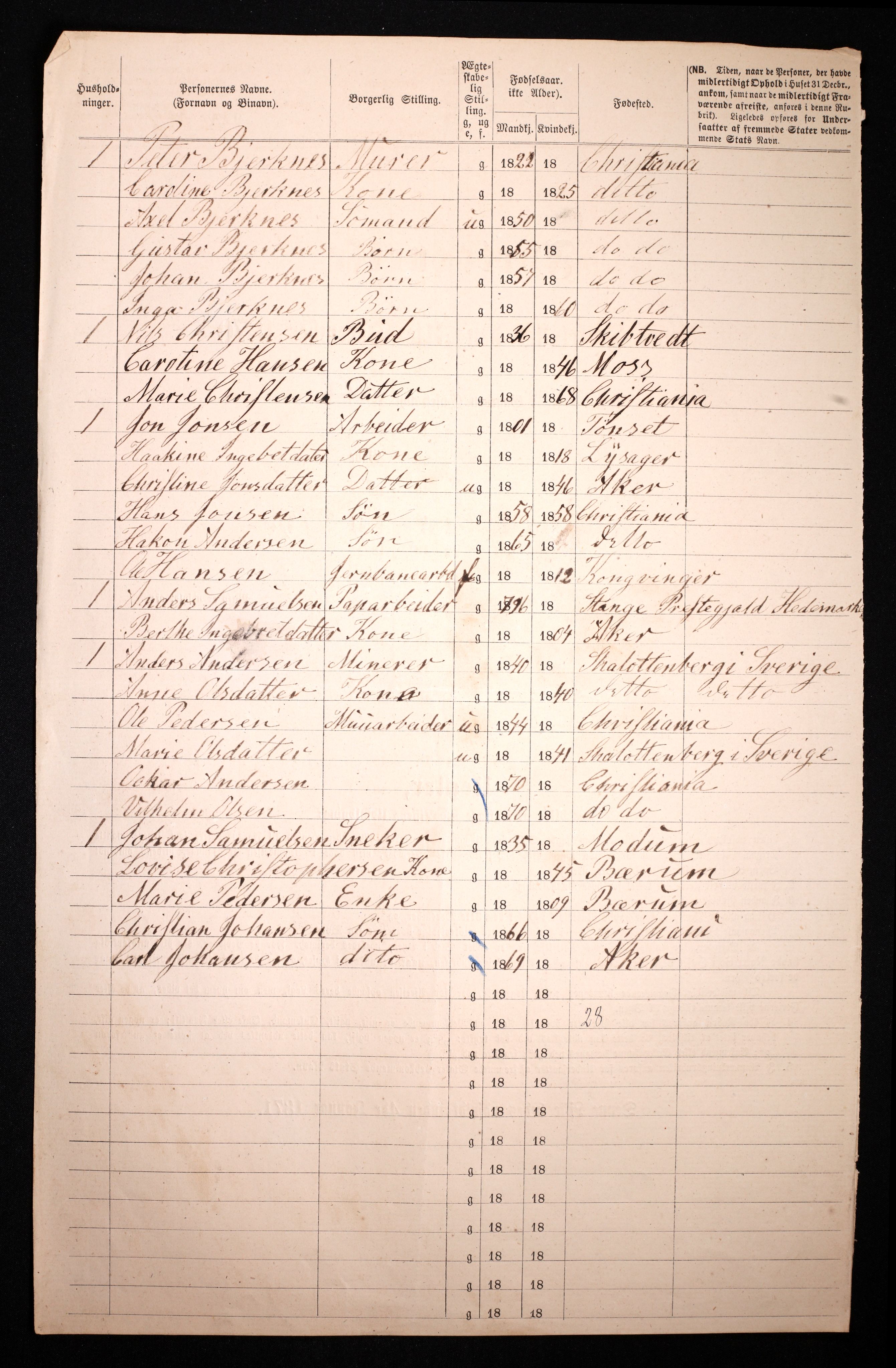 RA, 1870 census for 0301 Kristiania, 1870, p. 4428