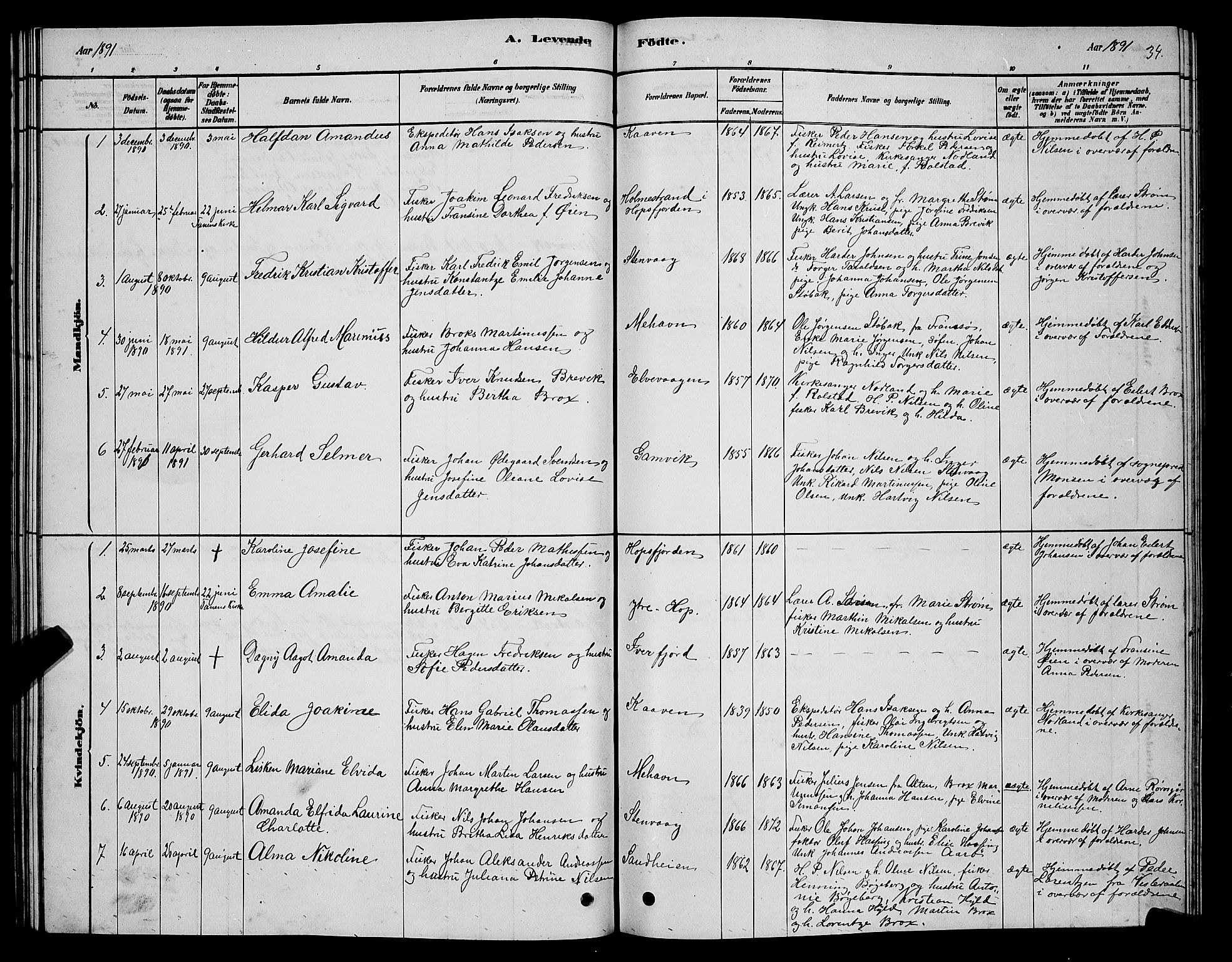 Tana sokneprestkontor, SATØ/S-1334/H/Hb/L0005klokker: Parish register (copy) no. 5, 1878-1891, p. 34