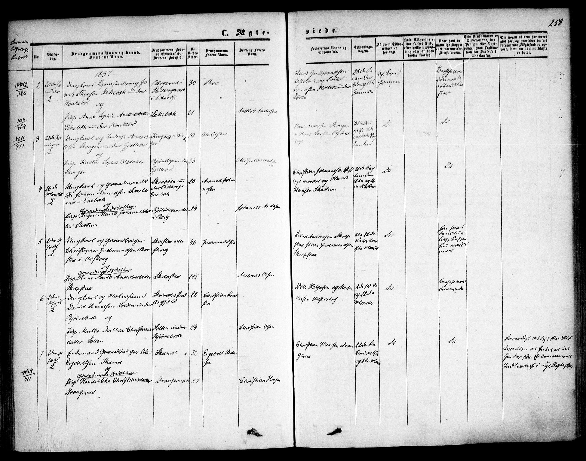 Høland prestekontor Kirkebøker, AV/SAO-A-10346a/F/Fa/L0010: Parish register (official) no. I 10, 1854-1861, p. 257