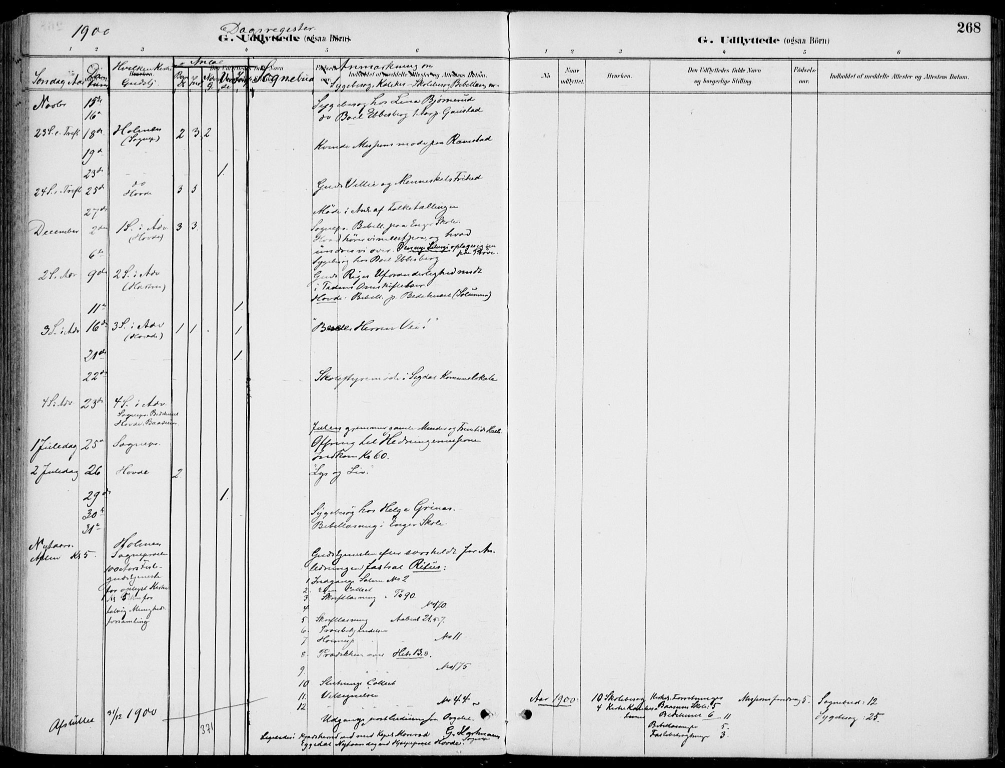 Sigdal kirkebøker, SAKO/A-245/F/Fb/L0001: Parish register (official) no. II 1, 1888-1900, p. 268