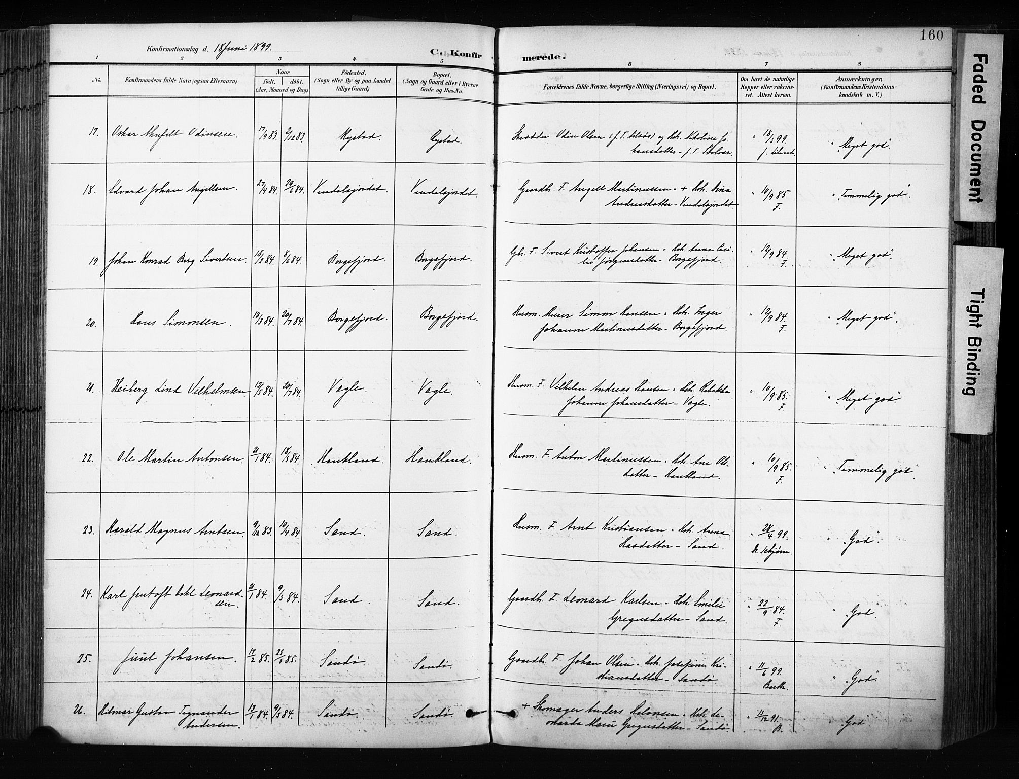 Ministerialprotokoller, klokkerbøker og fødselsregistre - Nordland, AV/SAT-A-1459/880/L1134: Parish register (official) no. 880A08, 1899-1908, p. 160