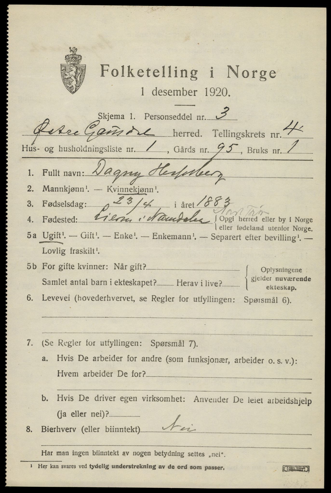 SAH, 1920 census for Østre Gausdal, 1920, p. 2368