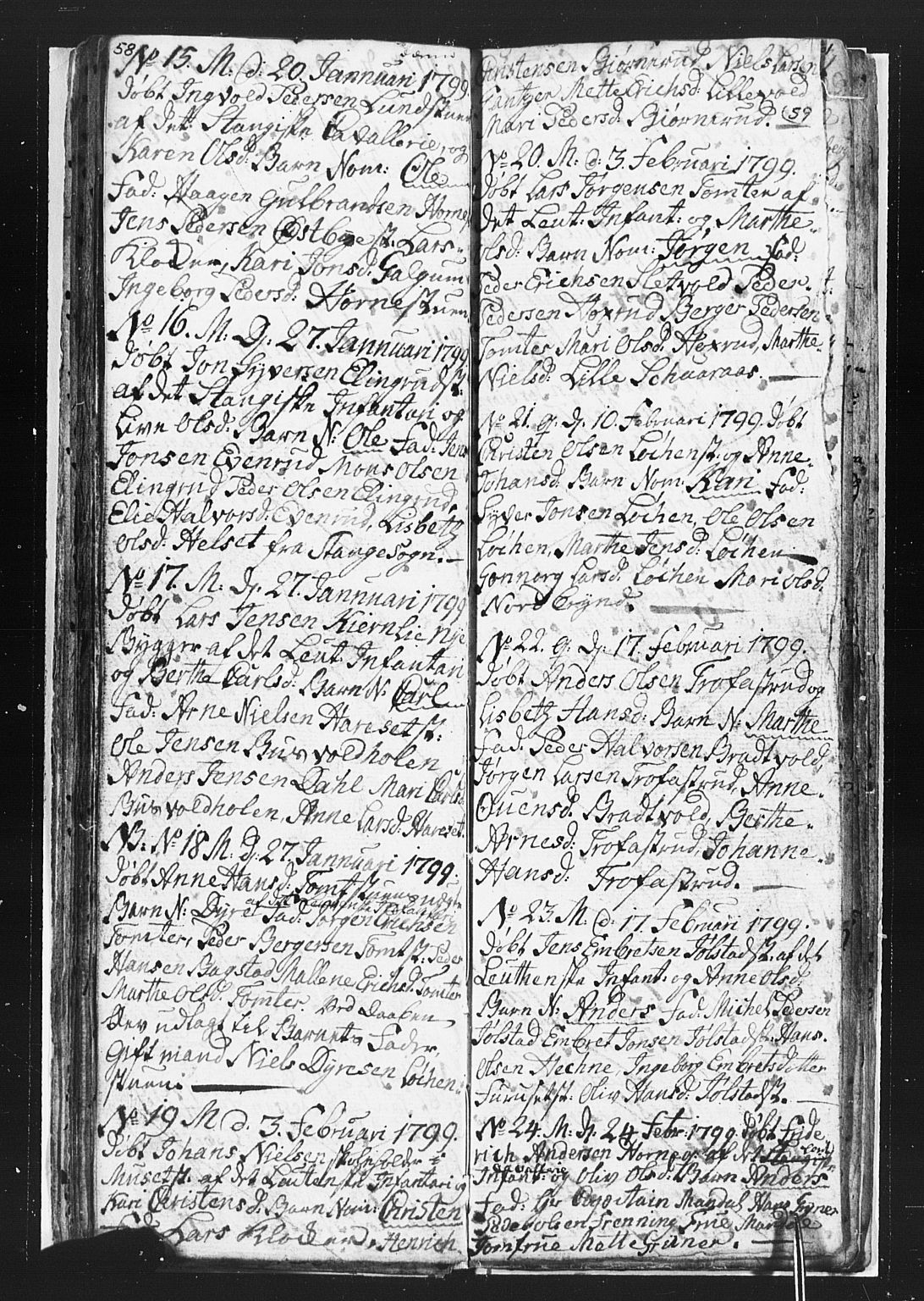 Romedal prestekontor, SAH/PREST-004/L/L0002: Parish register (copy) no. 2, 1795-1800, p. 58-59