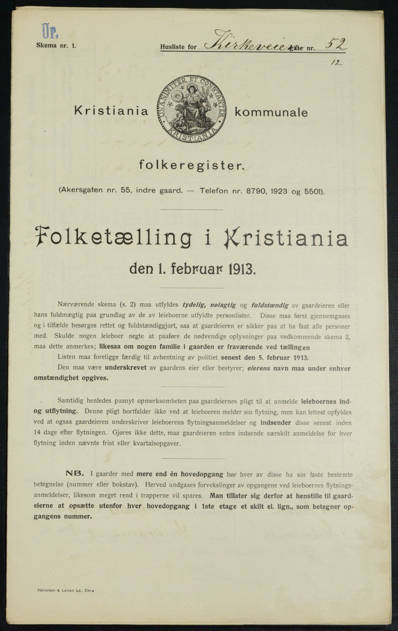 OBA, Municipal Census 1913 for Kristiania, 1913, p. 50842