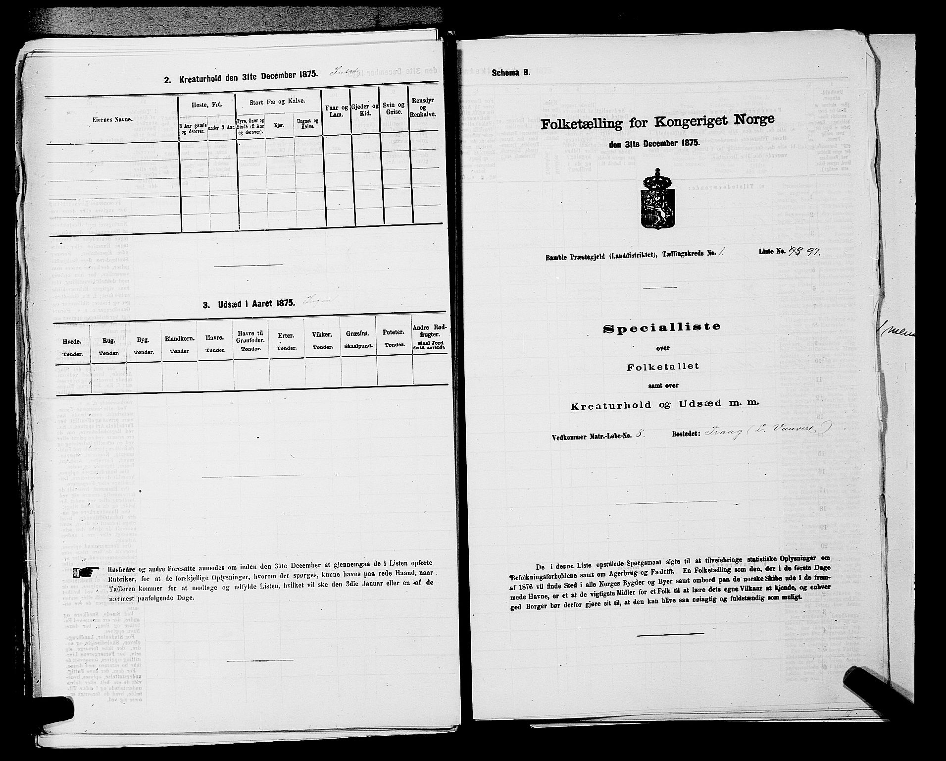 SAKO, 1875 census for 0814L Bamble/Bamble, 1875, p. 258