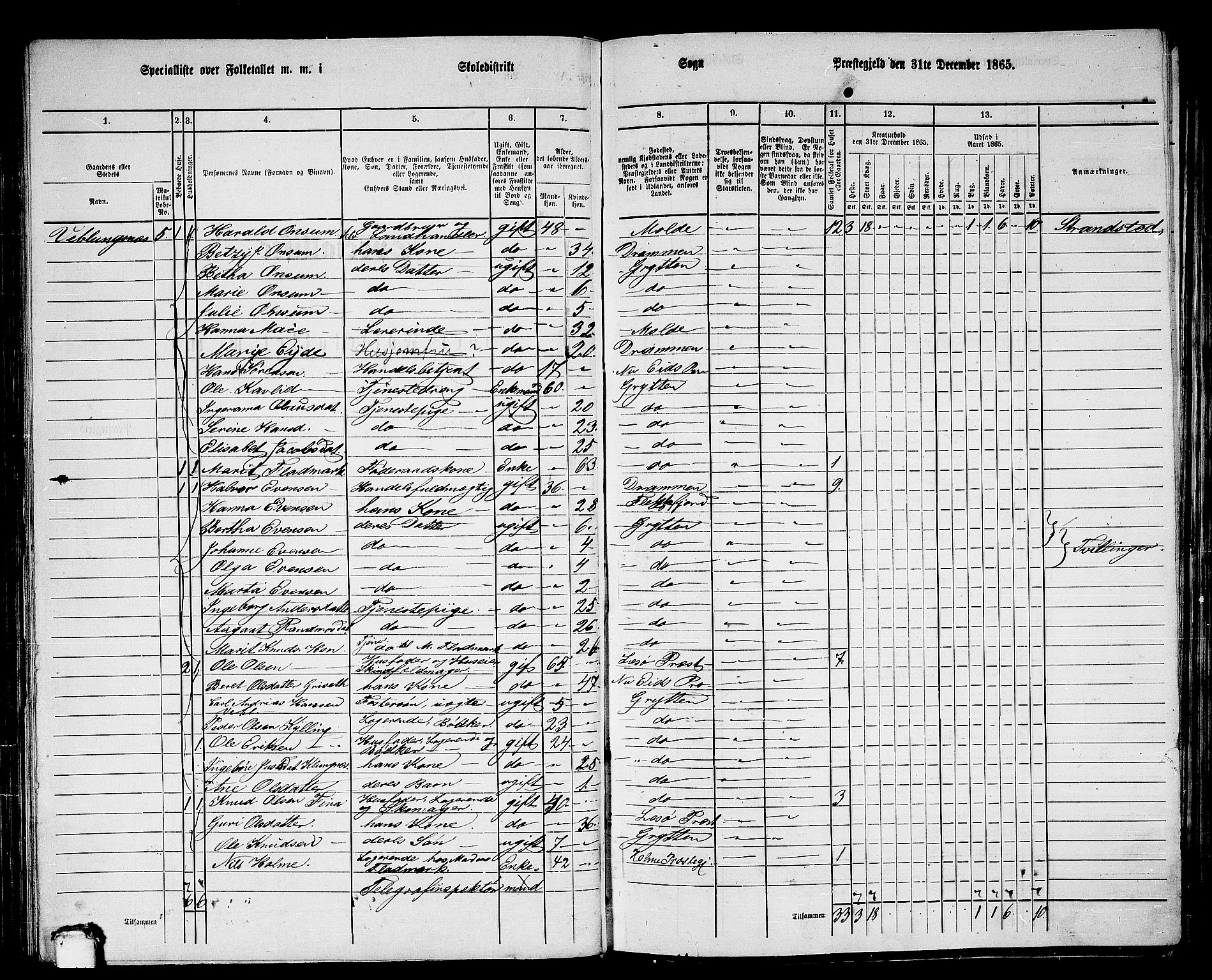 RA, 1865 census for Grytten, 1865, p. 77