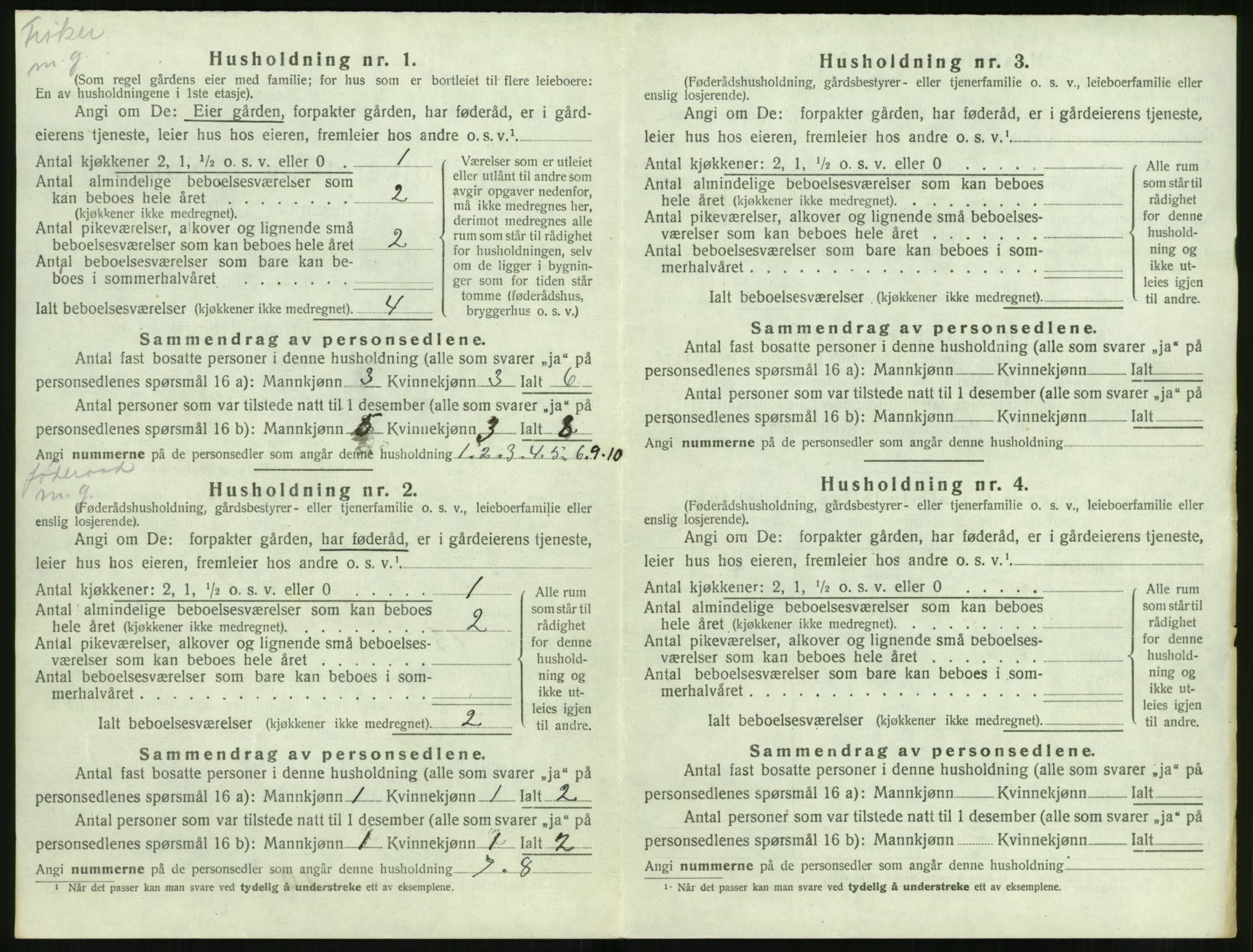 SAT, 1920 census for Volda, 1920, p. 1043