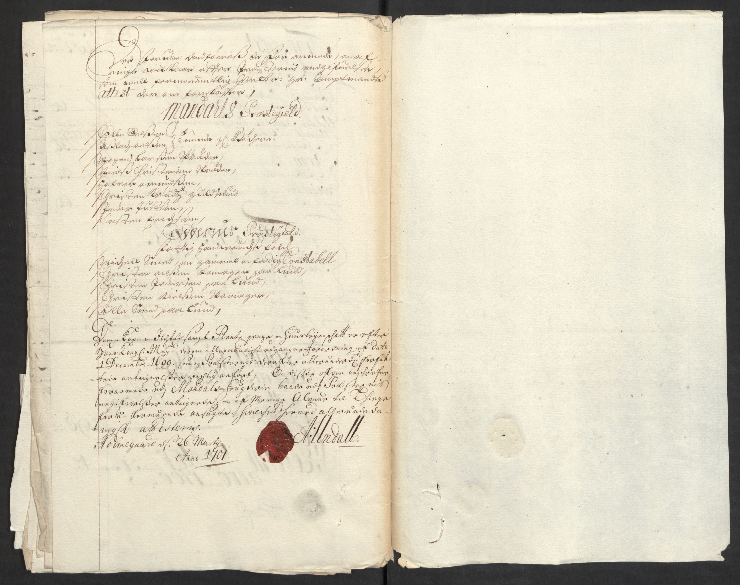 Rentekammeret inntil 1814, Reviderte regnskaper, Fogderegnskap, RA/EA-4092/R43/L2548: Fogderegnskap Lista og Mandal, 1700, p. 172