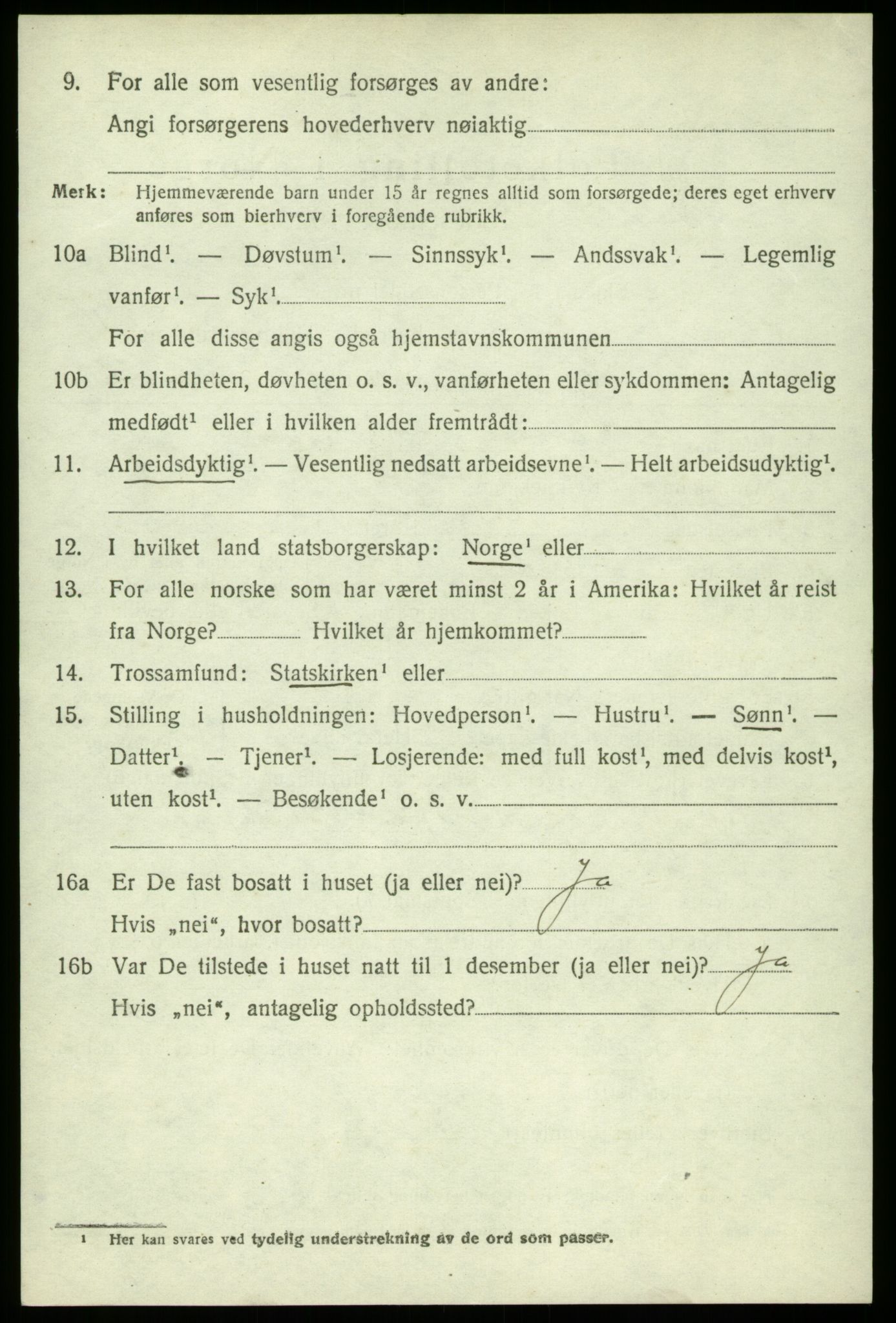 SAB, 1920 census for Sund, 1920, p. 1484