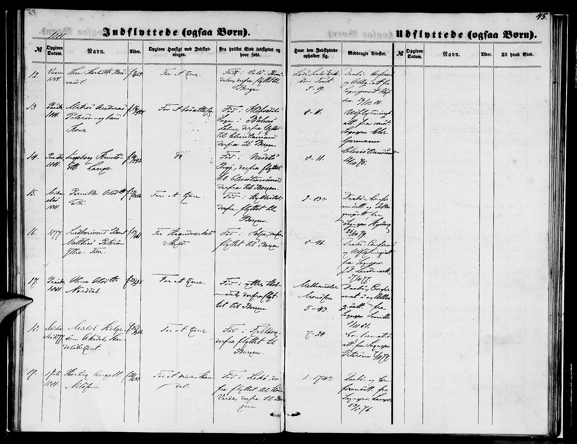 Nykirken Sokneprestembete, SAB/A-77101/H/Hab: Parish register (copy) no. F 2, 1859-1886, p. 46