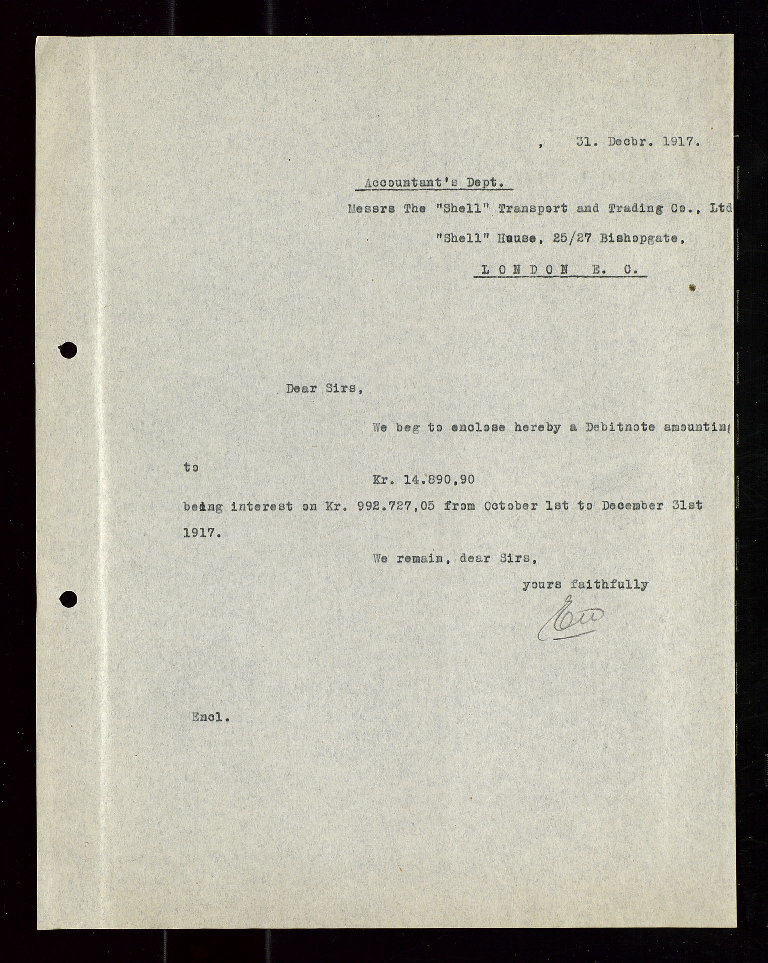 Pa 1521 - A/S Norske Shell, AV/SAST-A-101915/E/Ea/Eaa/L0020: Sjefskorrespondanse, 1917, p. 241