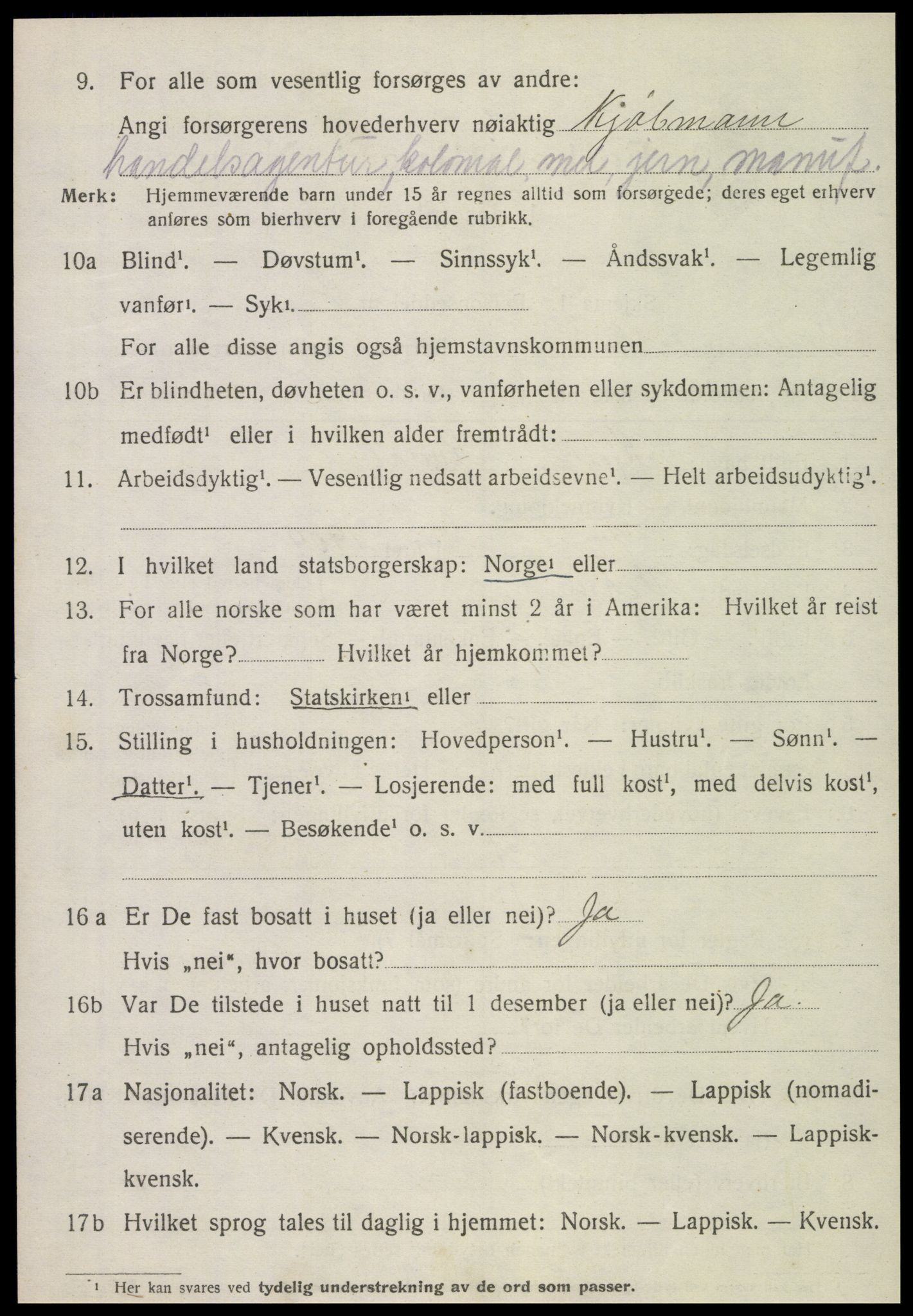 SAT, 1920 census for Vemundvik, 1920, p. 2248