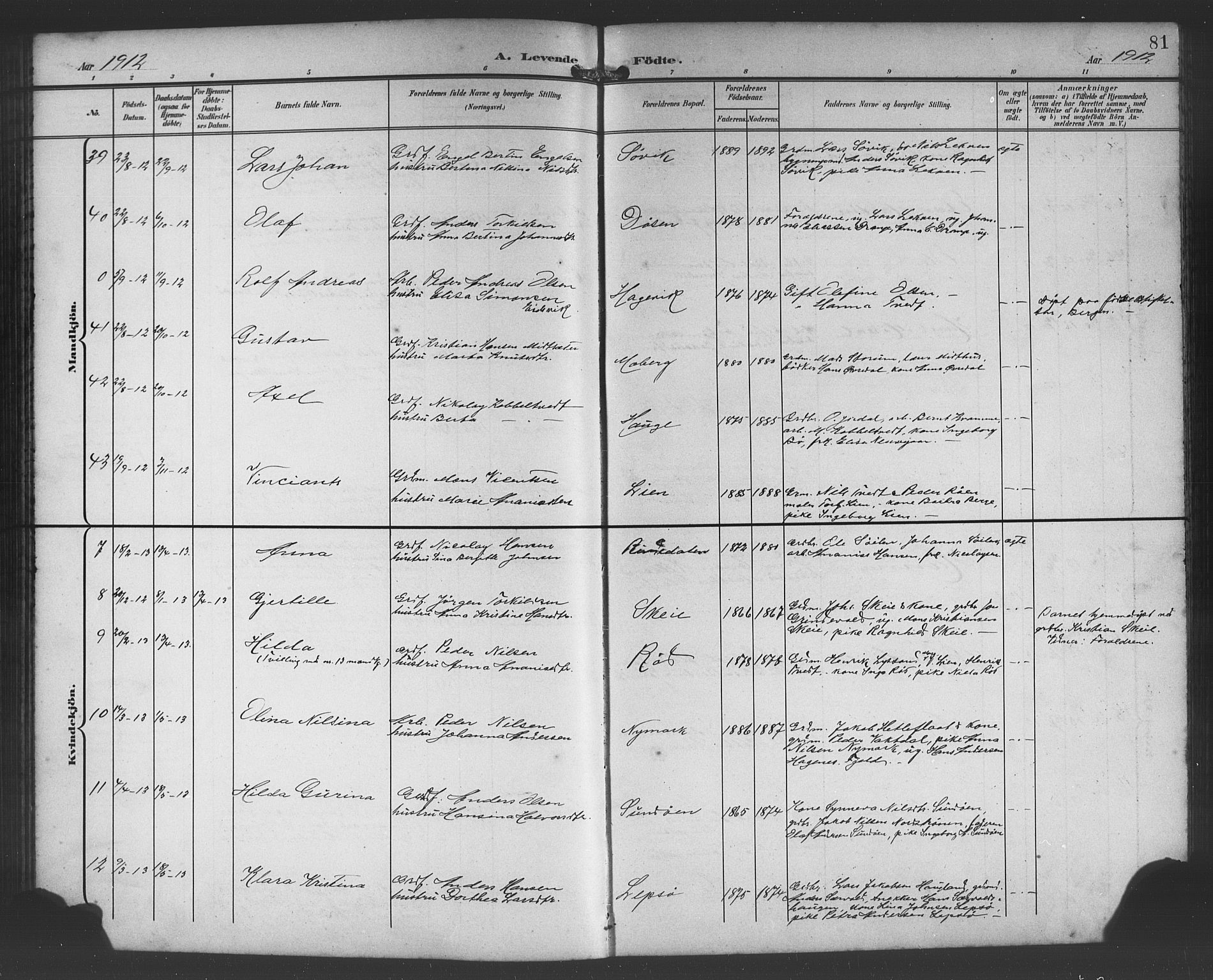 Os sokneprestembete, AV/SAB-A-99929: Parish register (copy) no. A 3, 1897-1913, p. 81