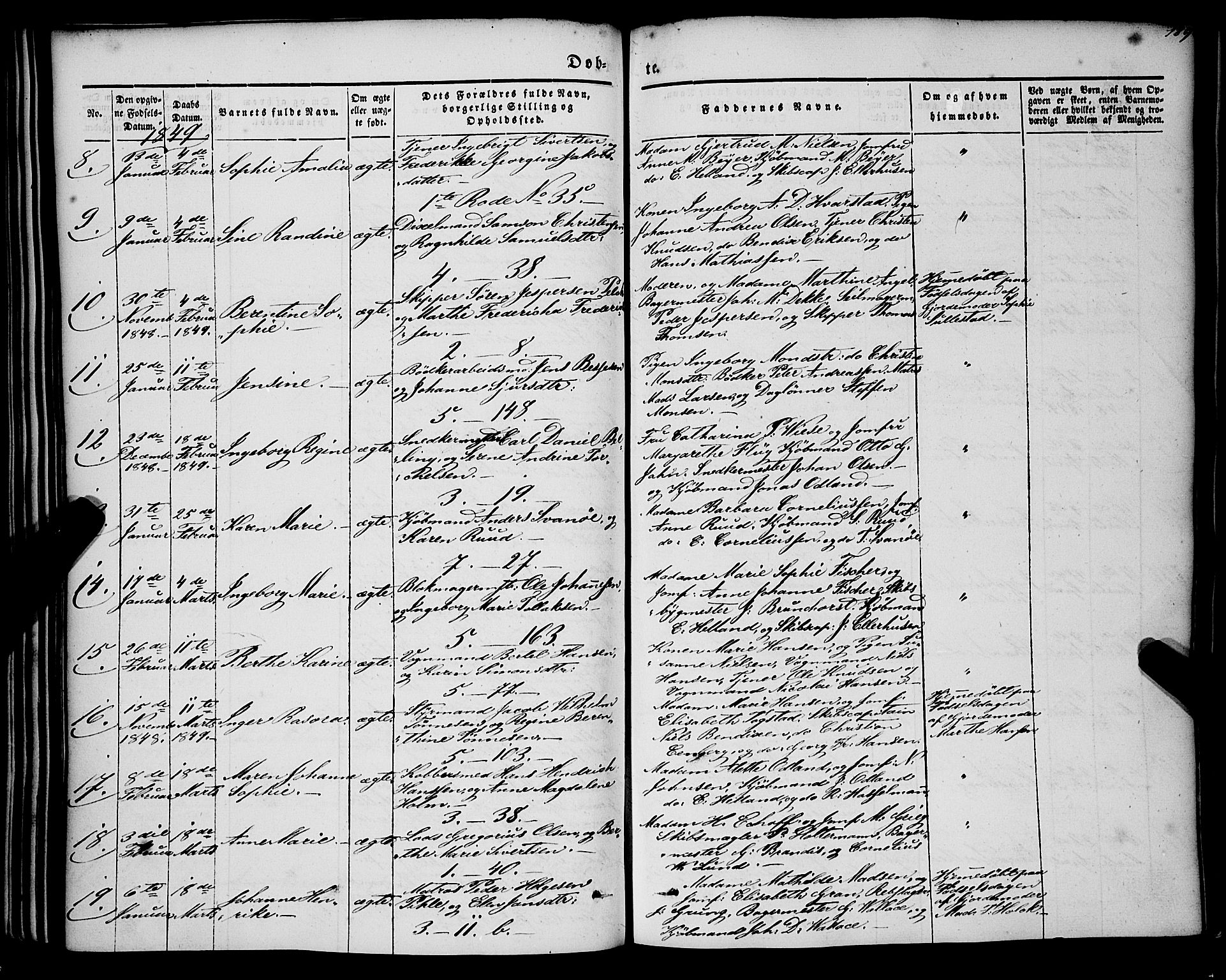 Nykirken Sokneprestembete, AV/SAB-A-77101/H/Haa/L0014: Parish register (official) no. B 1, 1844-1858, p. 189