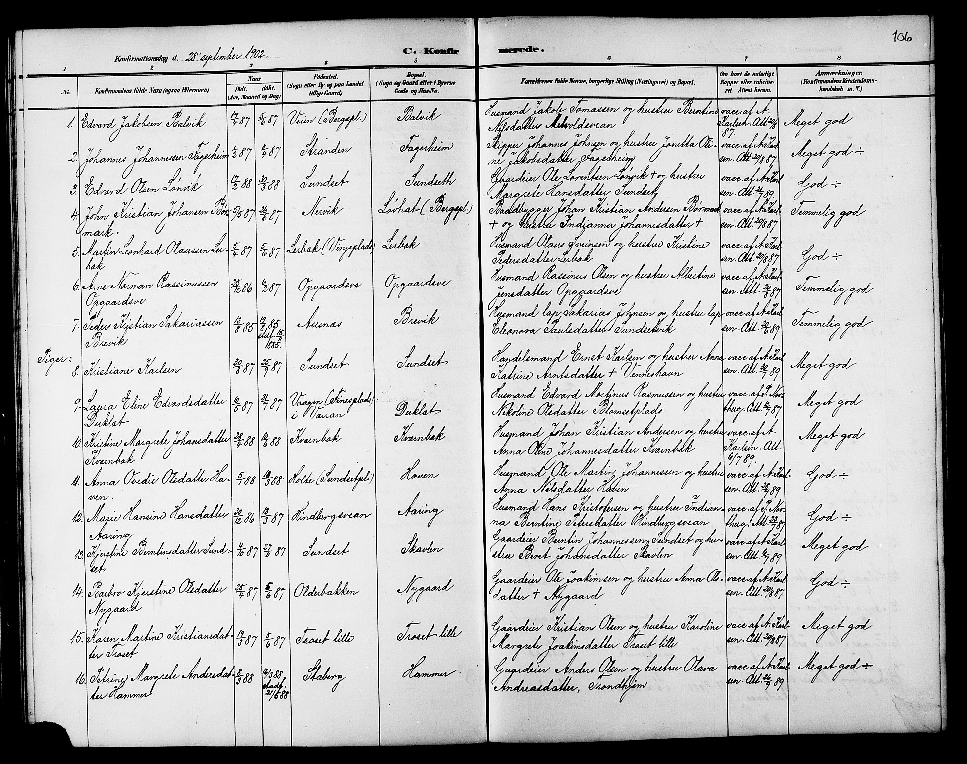 Ministerialprotokoller, klokkerbøker og fødselsregistre - Nord-Trøndelag, SAT/A-1458/733/L0327: Parish register (copy) no. 733C02, 1888-1918, p. 106