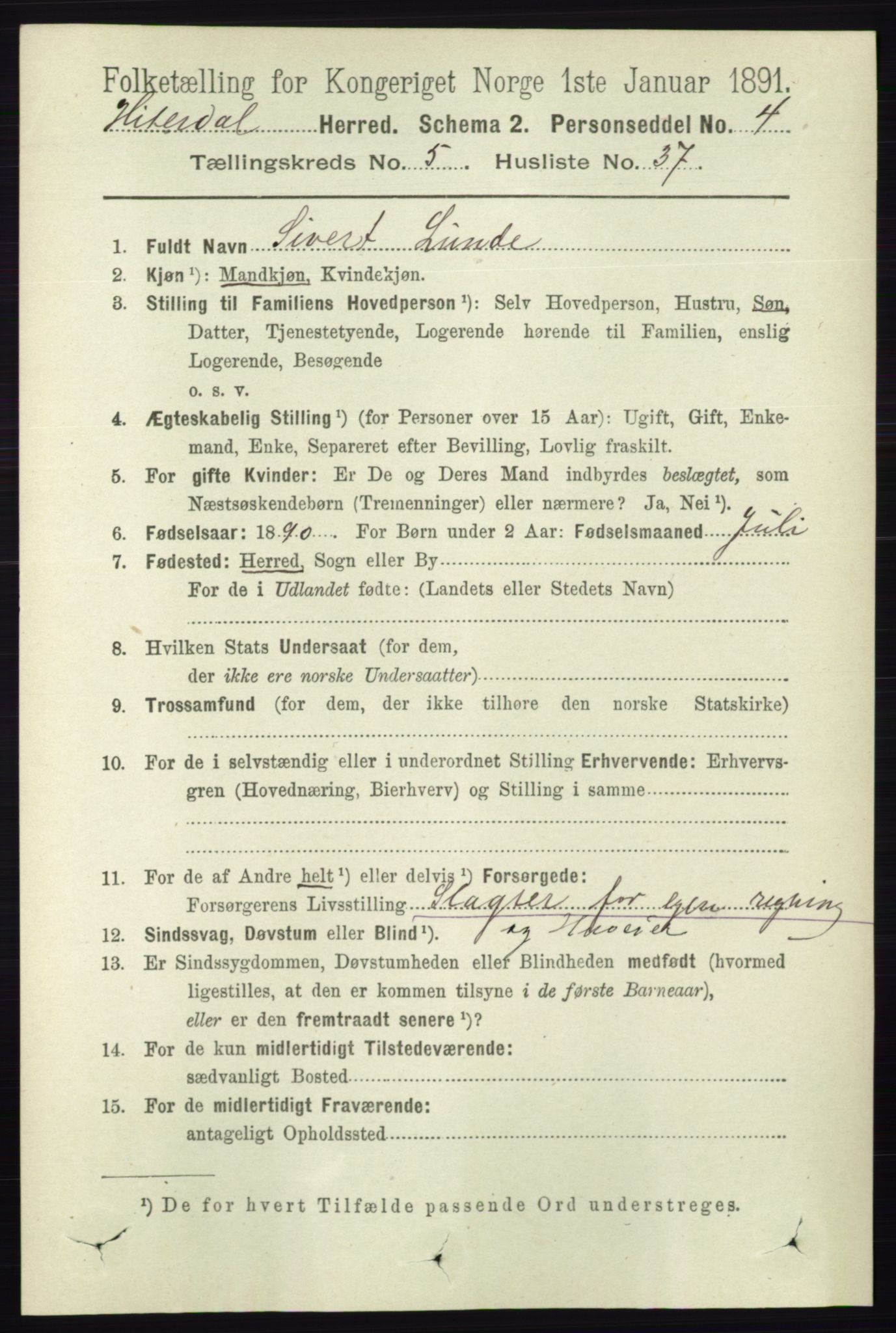 RA, 1891 census for 0823 Heddal, 1891, p. 2245