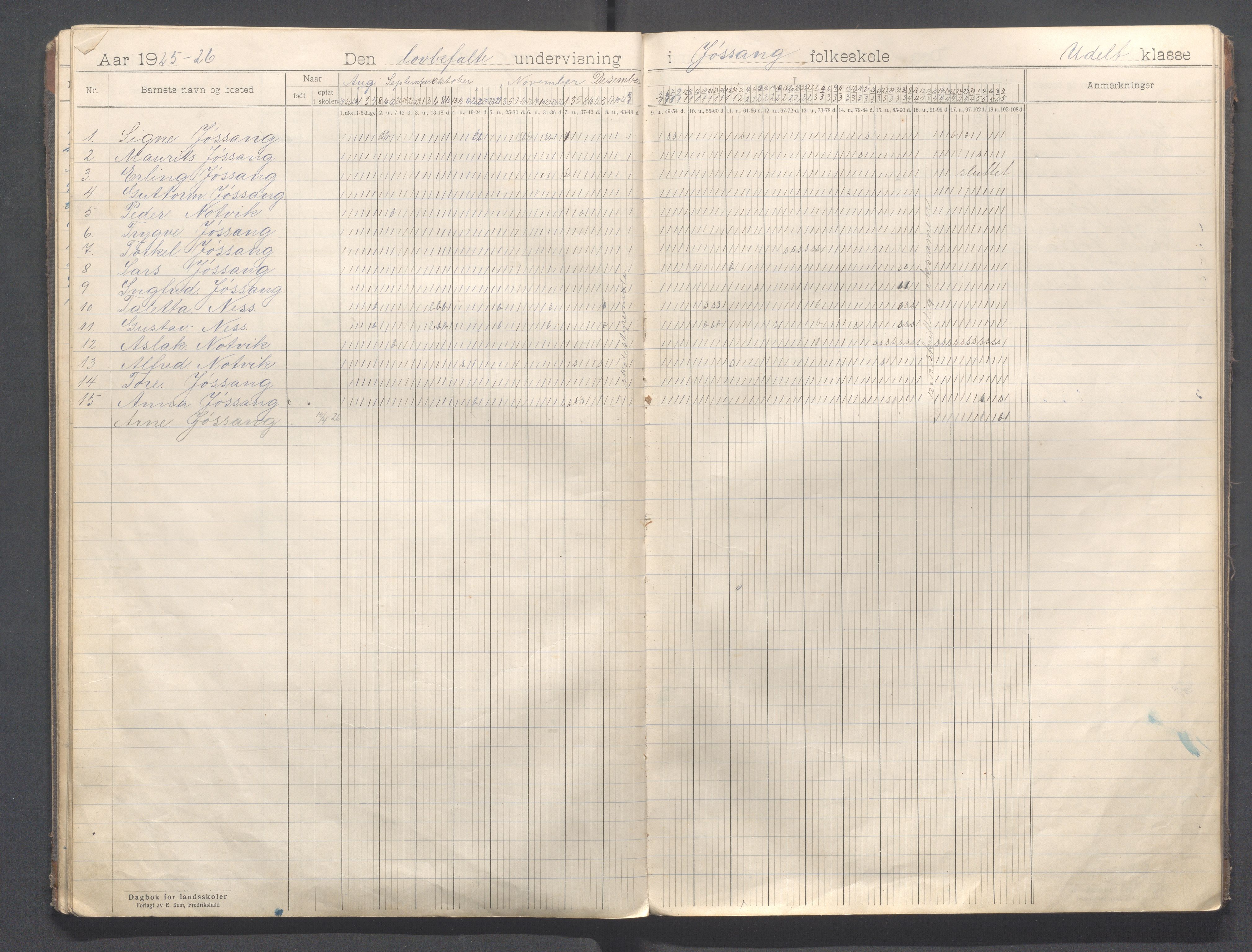 Strand kommune - Jøssang skole, IKAR/A-1274/G/Ga/L0001: Dagbok, 1916-1946, p. 15
