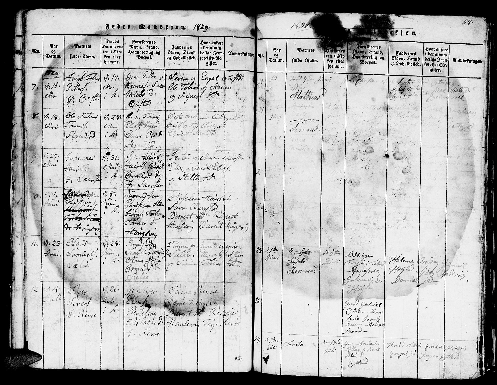 Lyngdal sokneprestkontor, SAK/1111-0029/F/Fb/Fba/L0001: Parish register (copy) no. B 1, 1816-1876, p. 58