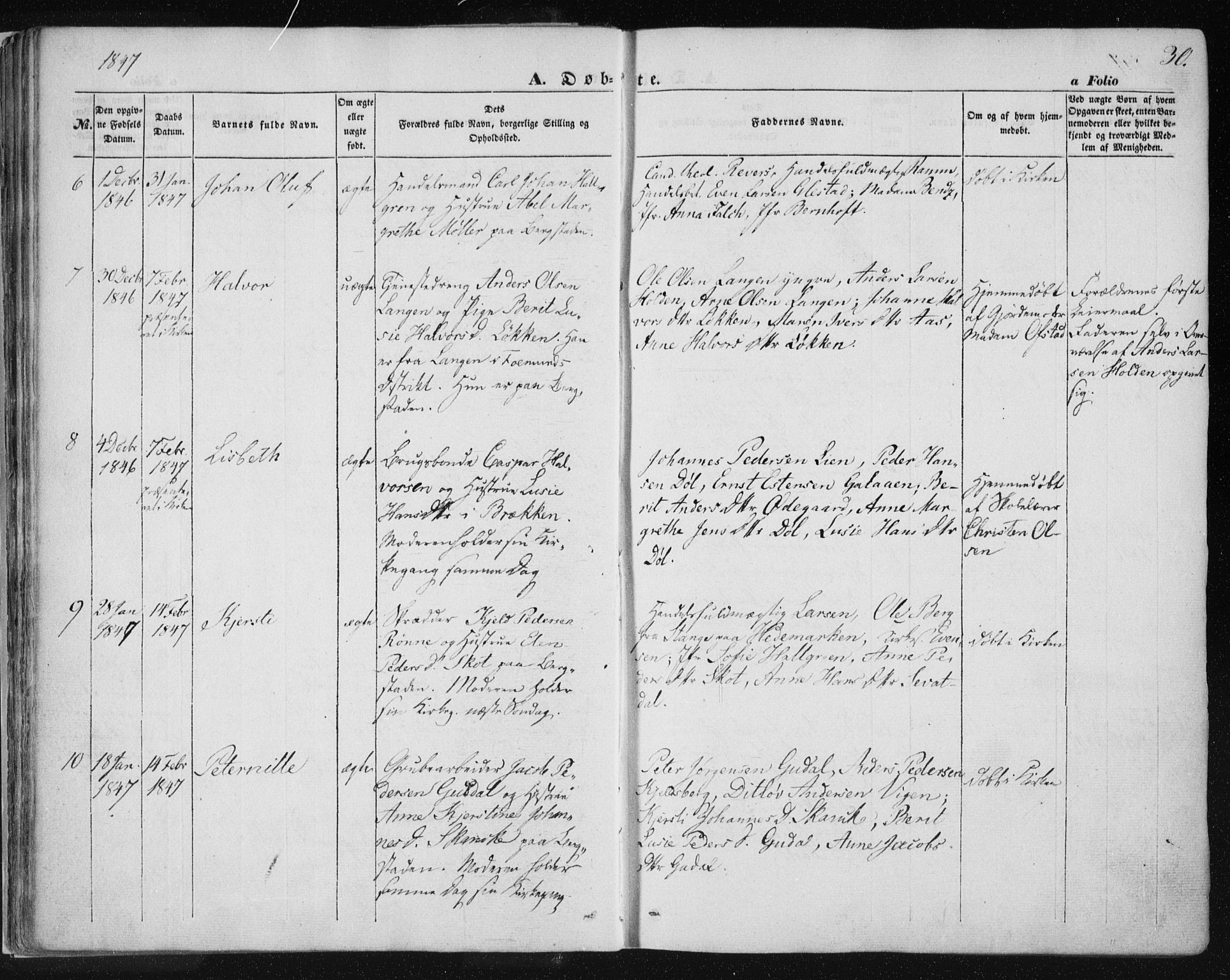 Ministerialprotokoller, klokkerbøker og fødselsregistre - Sør-Trøndelag, SAT/A-1456/681/L0931: Parish register (official) no. 681A09, 1845-1859, p. 30