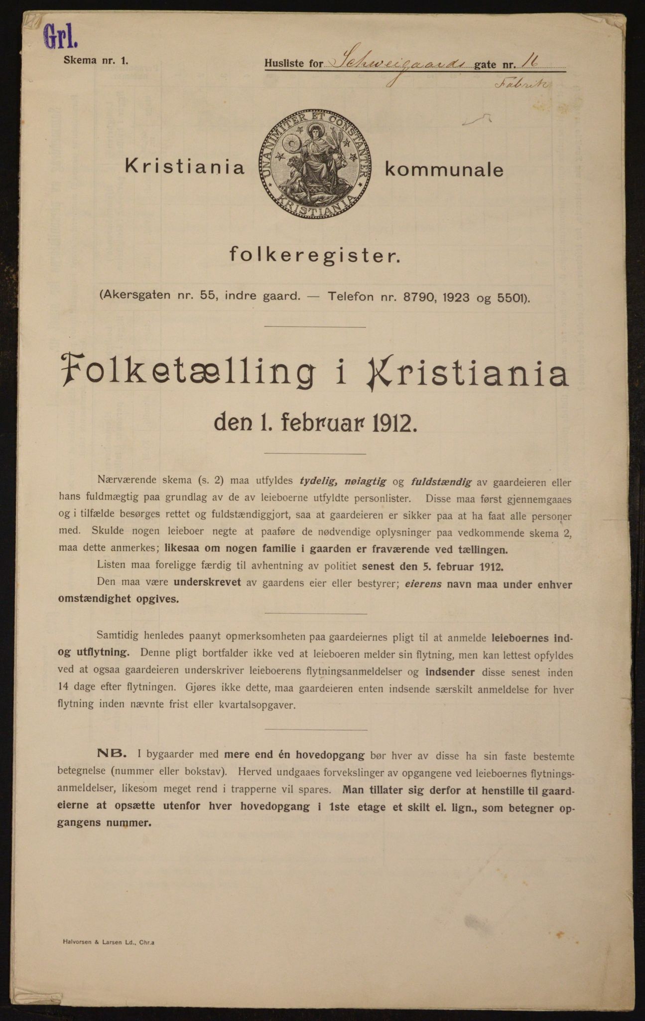 OBA, Municipal Census 1912 for Kristiania, 1912, p. 91017