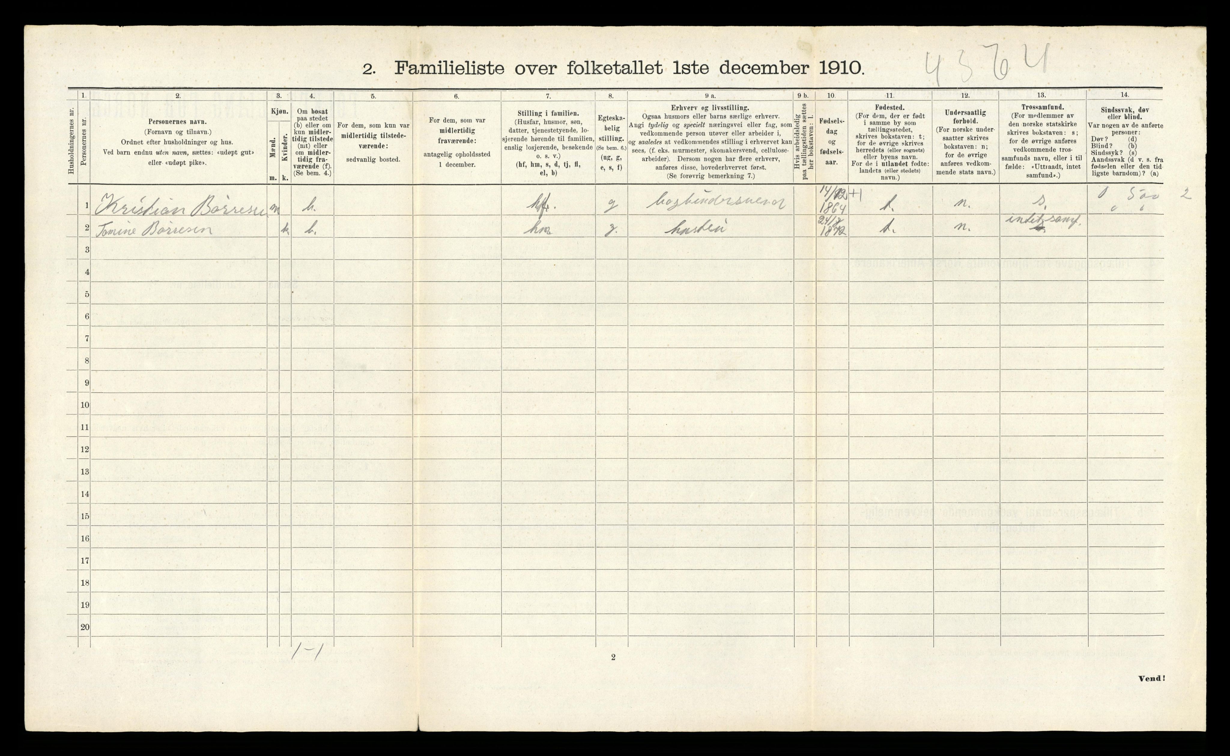 RA, 1910 census for Stavanger, 1910, p. 13057