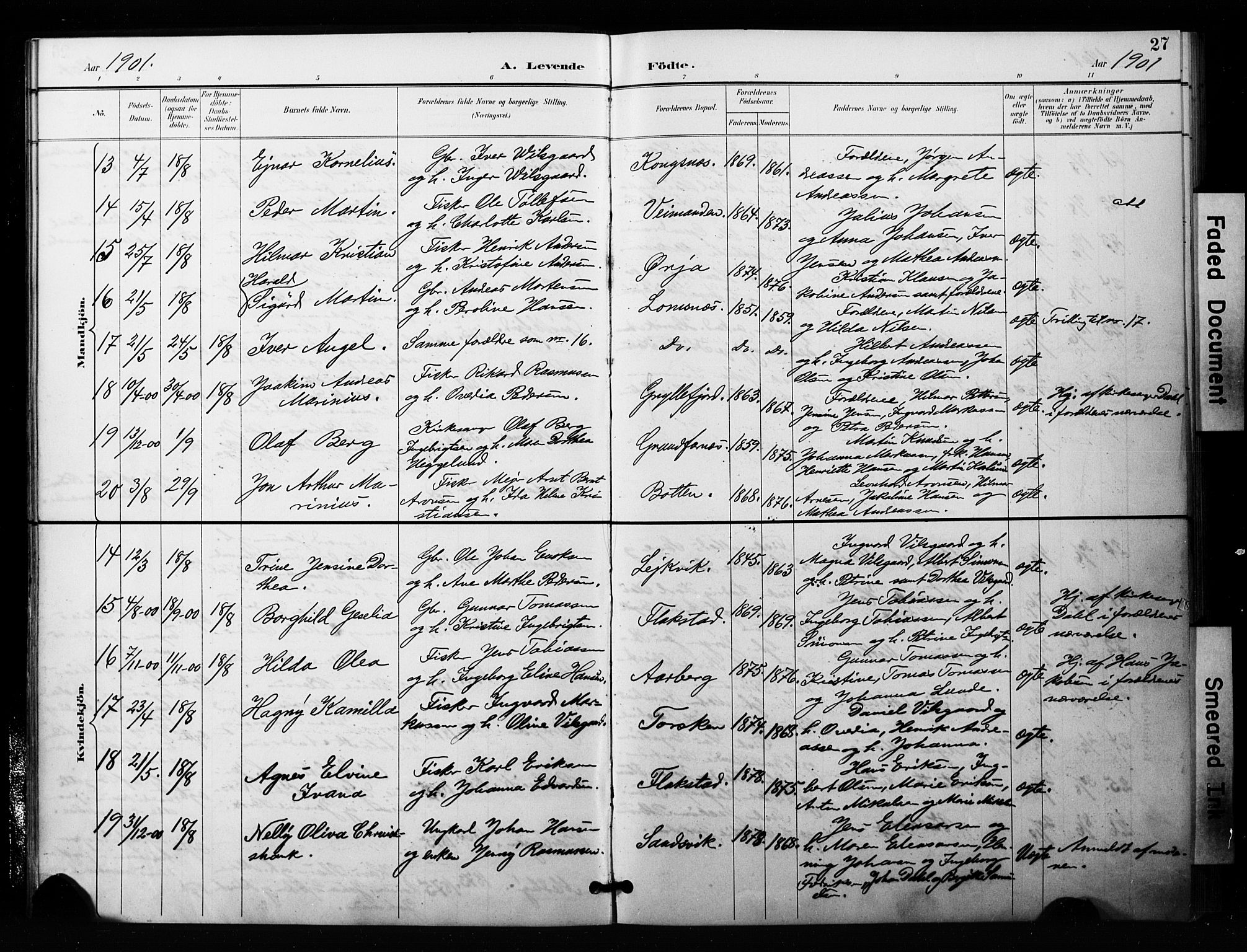 Berg sokneprestkontor, SATØ/S-1318/G/Ga/Gaa/L0006kirke: Parish register (official) no. 6, 1894-1904, p. 27