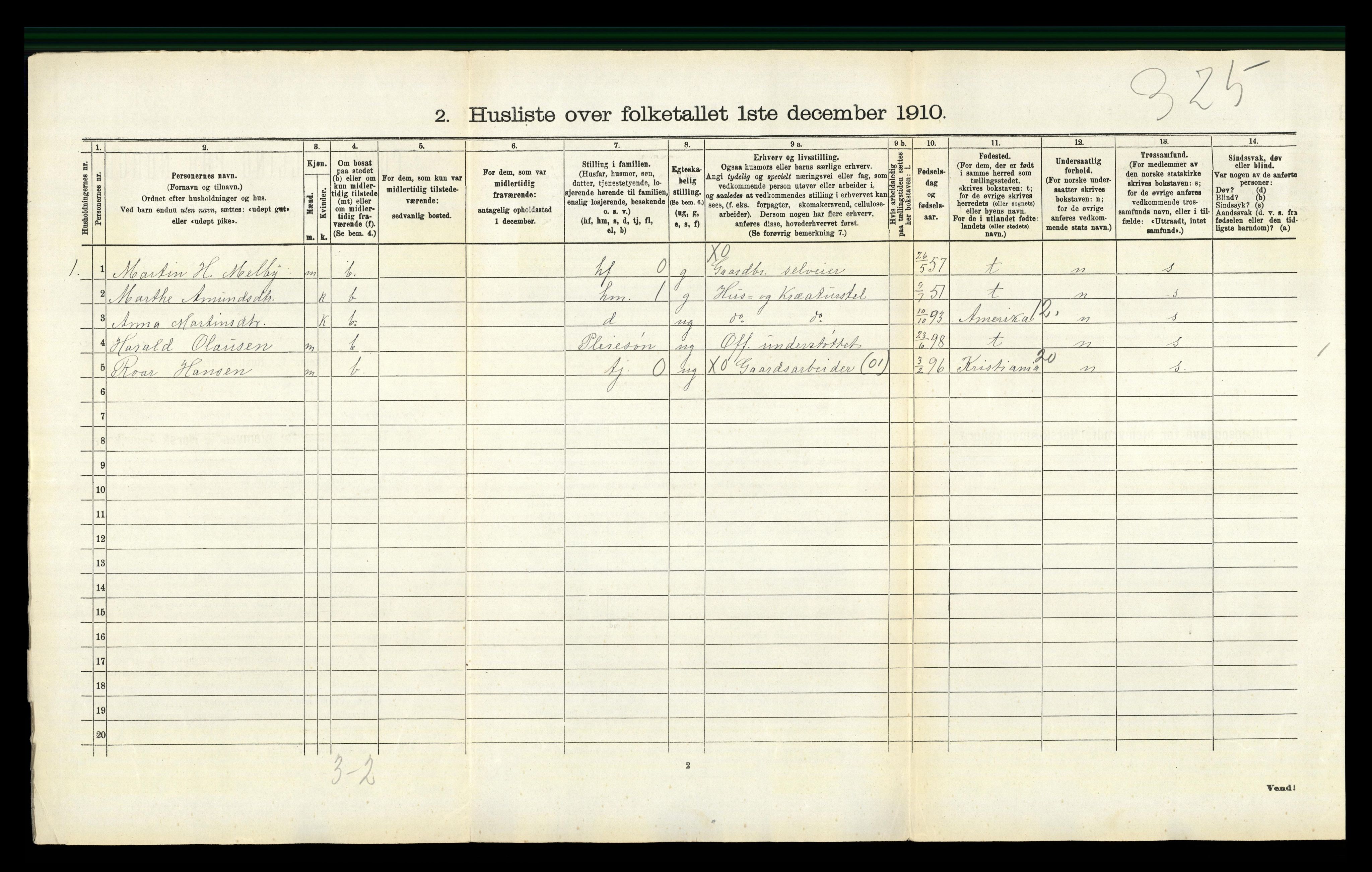 RA, 1910 census for Gjerdrum, 1910, p. 144