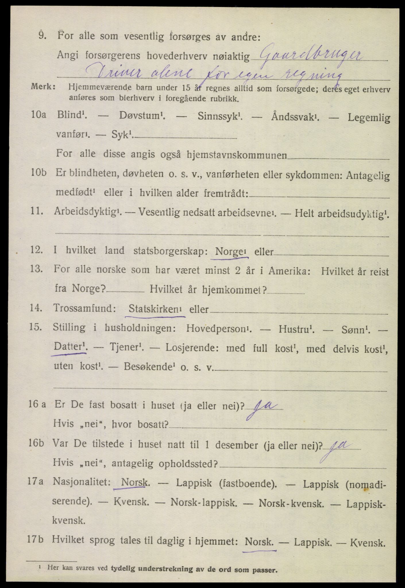 SAT, 1920 census for Gildeskål, 1920, p. 7223