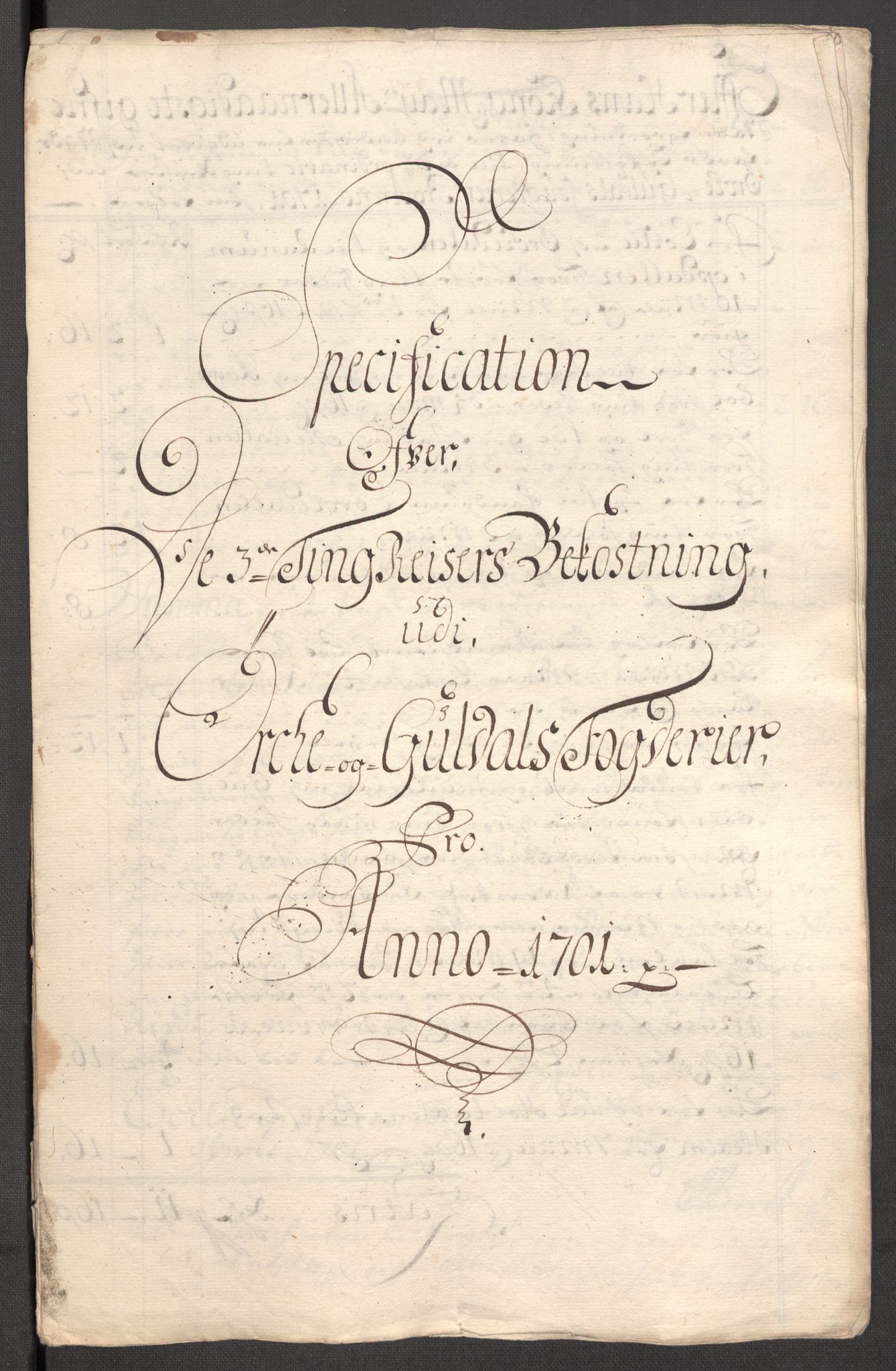 Rentekammeret inntil 1814, Reviderte regnskaper, Fogderegnskap, RA/EA-4092/R60/L3951: Fogderegnskap Orkdal og Gauldal, 1701, p. 330
