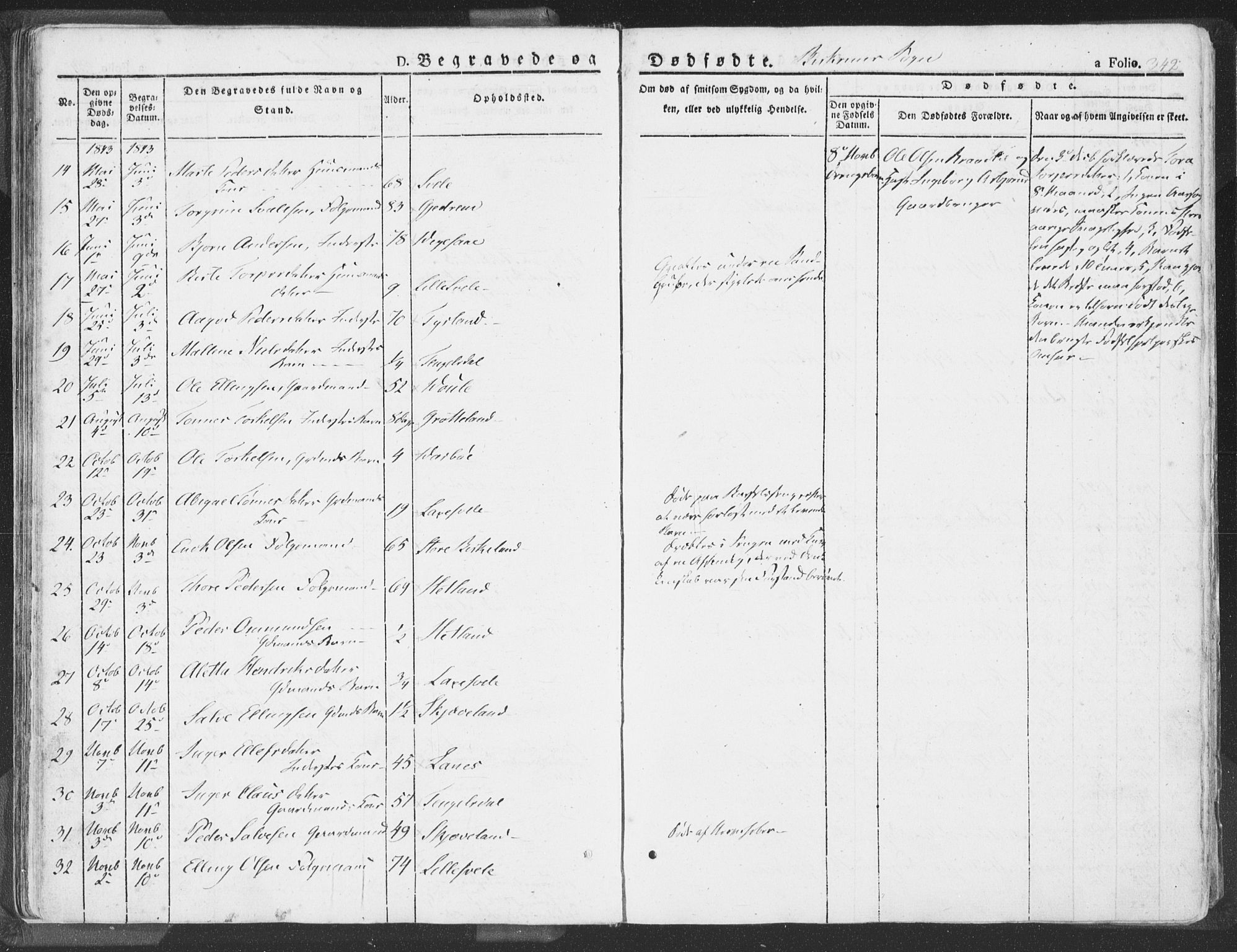 Helleland sokneprestkontor, AV/SAST-A-101810: Parish register (official) no. A 6.2, 1834-1863, p. 342