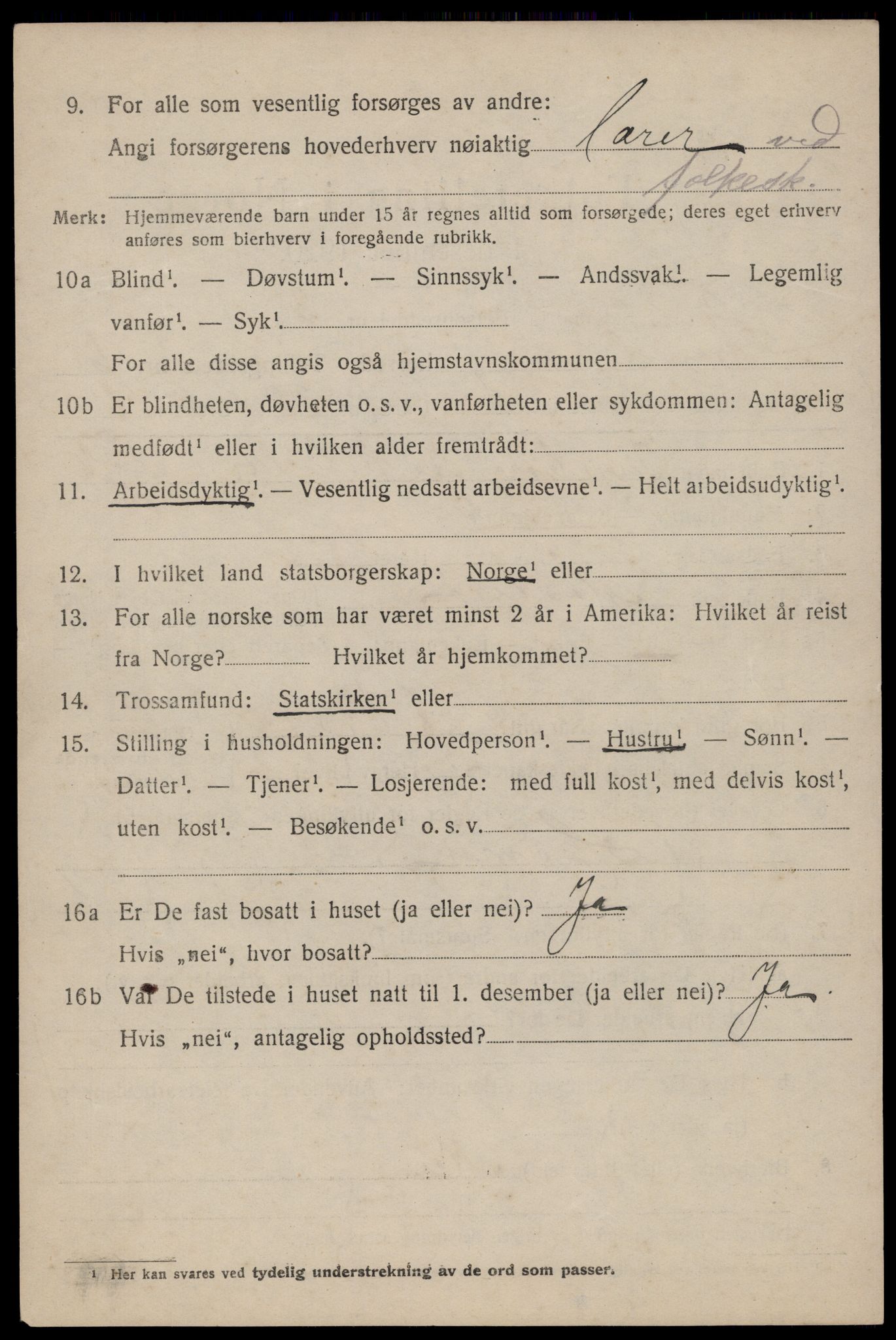 SAST, 1920 census for Strand, 1920, p. 4005