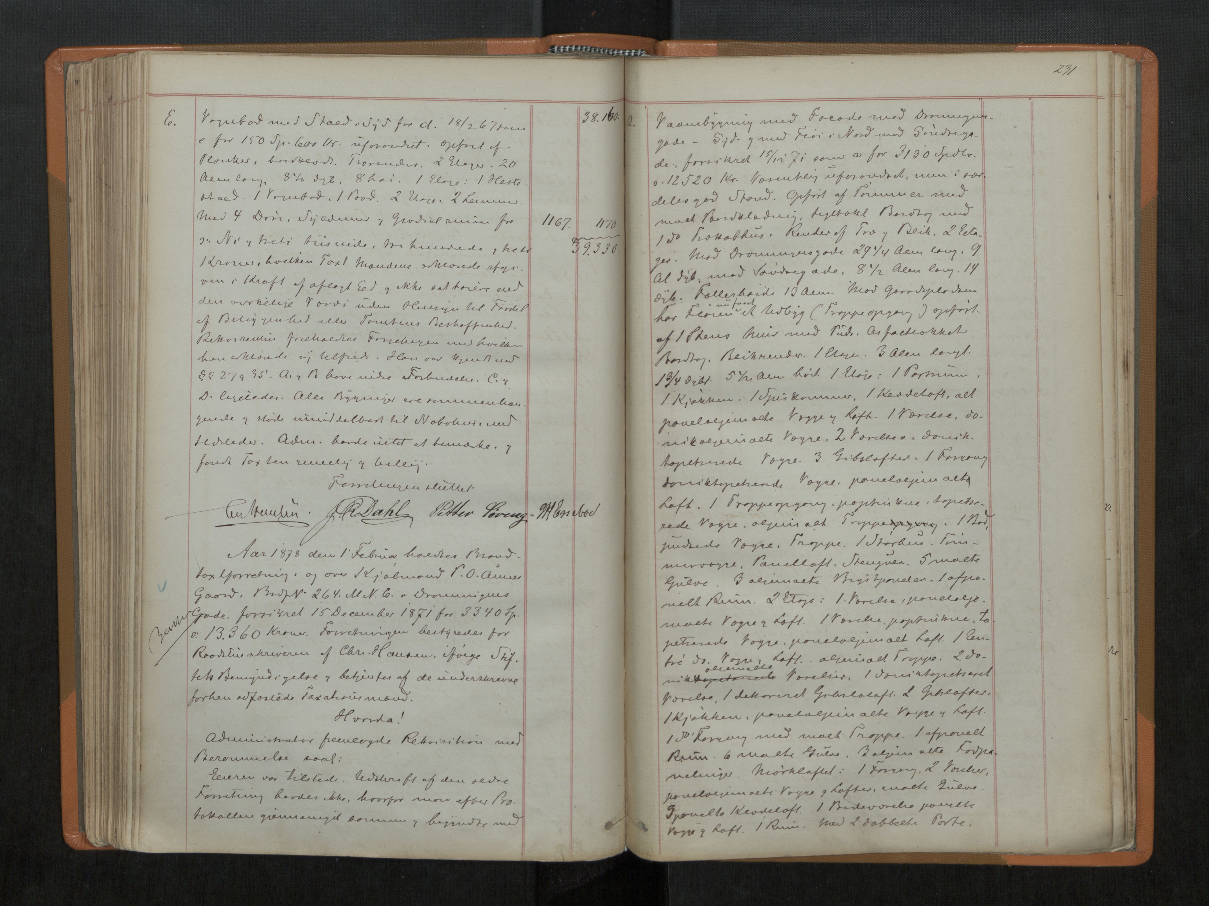 Norges Brannkasse Trondheim magistrat, AV/SAT-A-5590/Fa/L0042: Branntakstprotokoll D, 1867-1883, p. 231