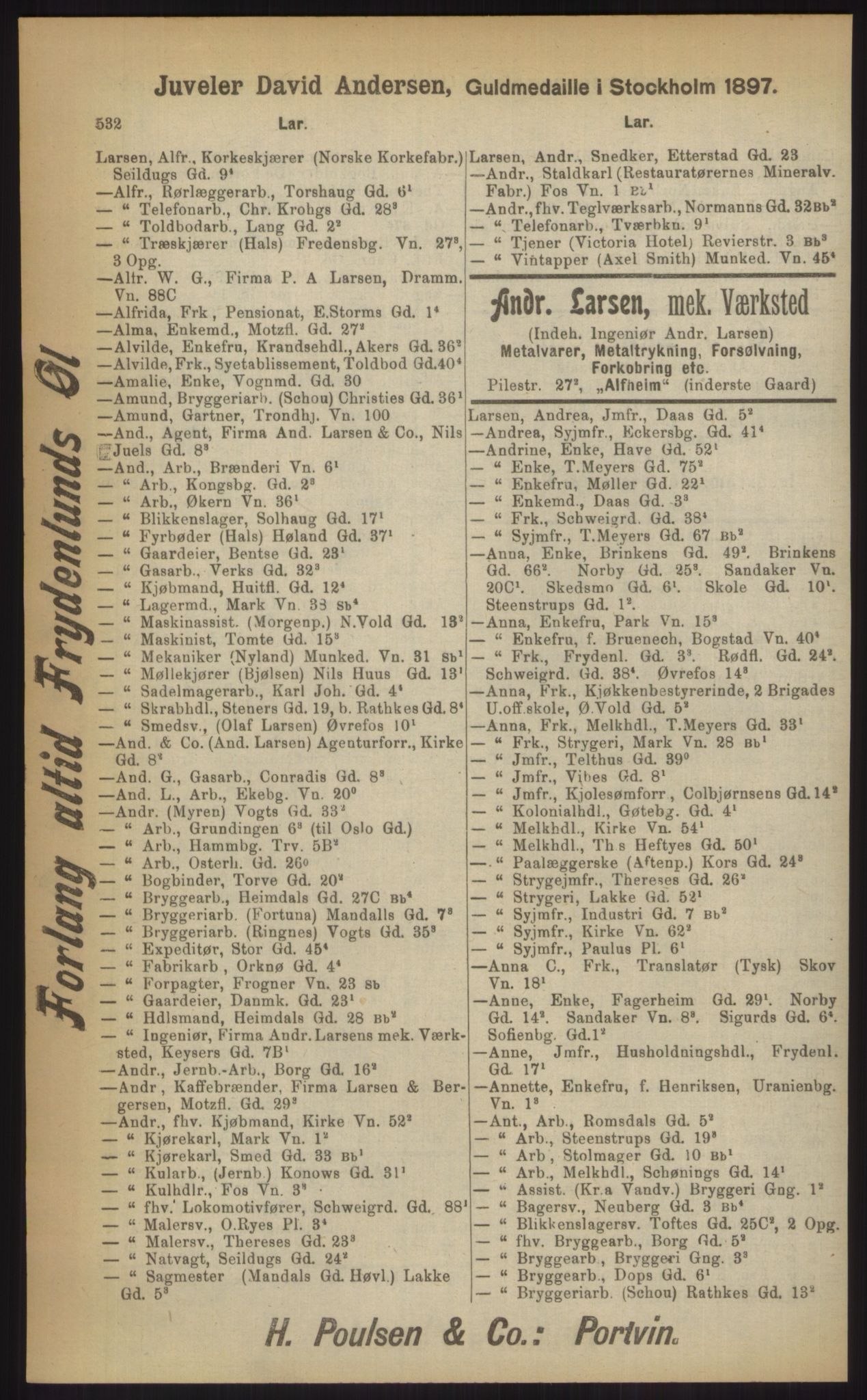 Kristiania/Oslo adressebok, PUBL/-, 1903, p. 532