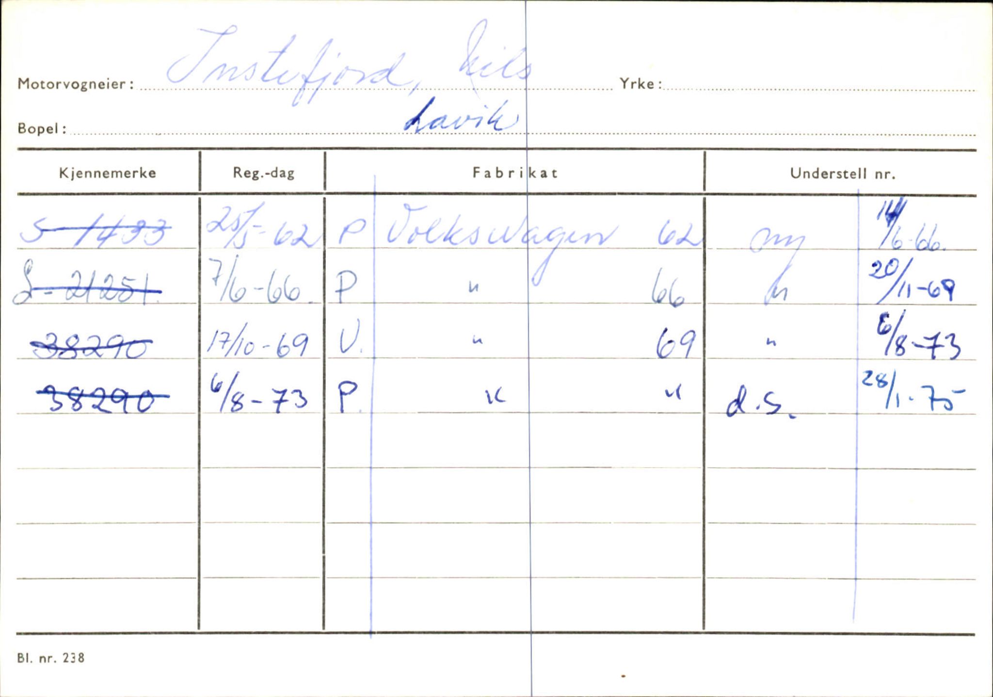 Statens vegvesen, Sogn og Fjordane vegkontor, SAB/A-5301/4/F/L0130: Eigarregister Eid T-Å. Høyanger A-O, 1945-1975, p. 1644