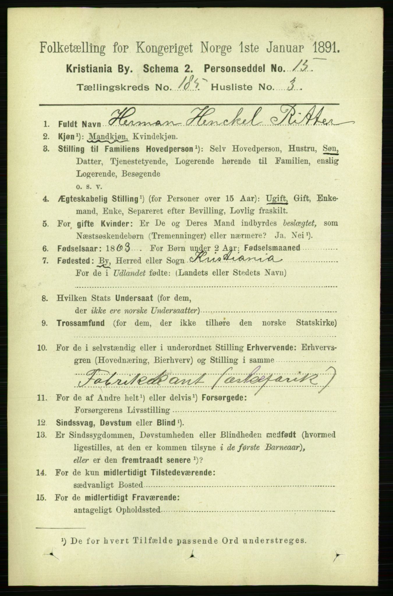 RA, 1891 census for 0301 Kristiania, 1891, p. 110925