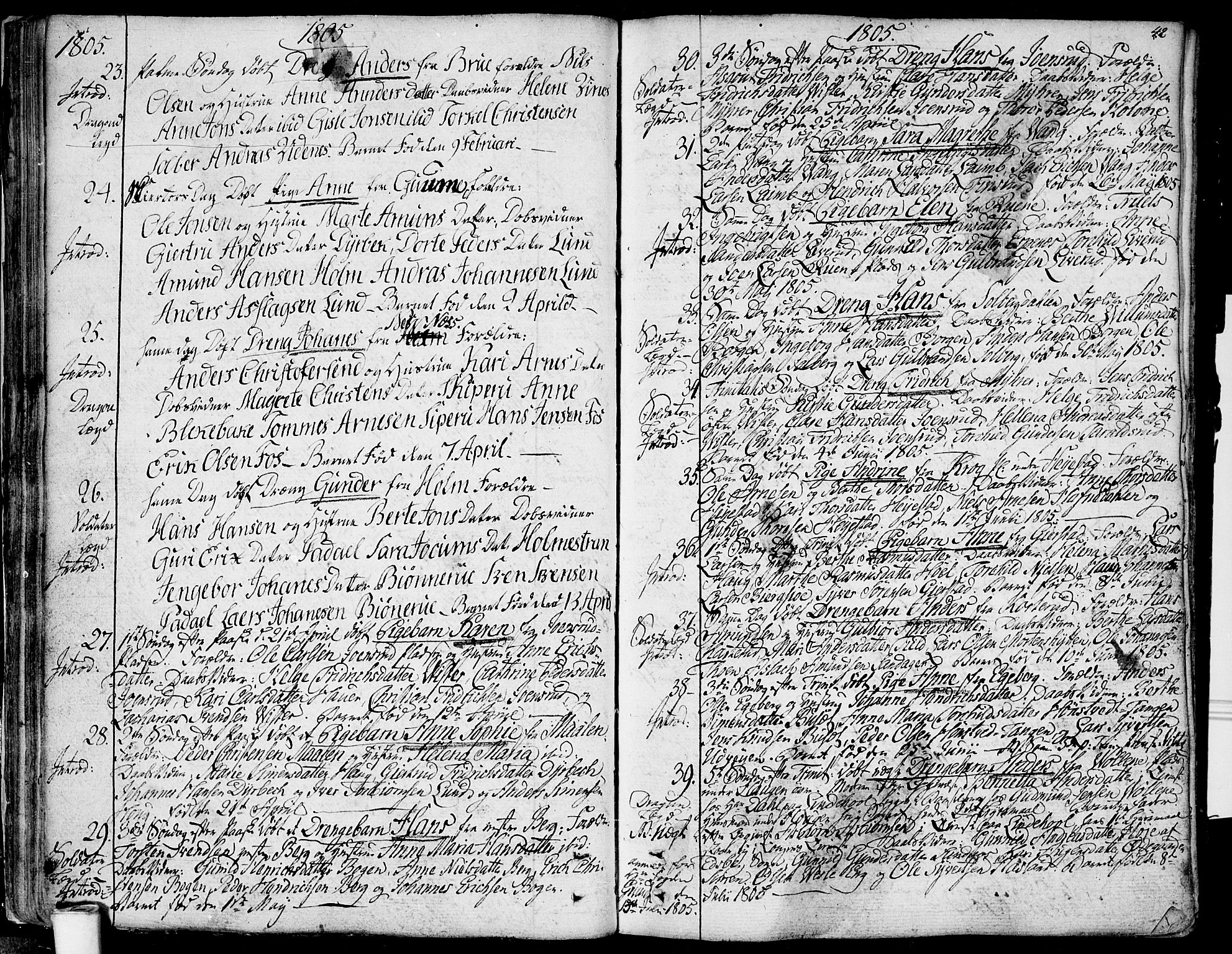 Skiptvet prestekontor Kirkebøker, SAO/A-20009/F/Fa/L0004: Parish register (official) no. 4, 1794-1814, p. 42