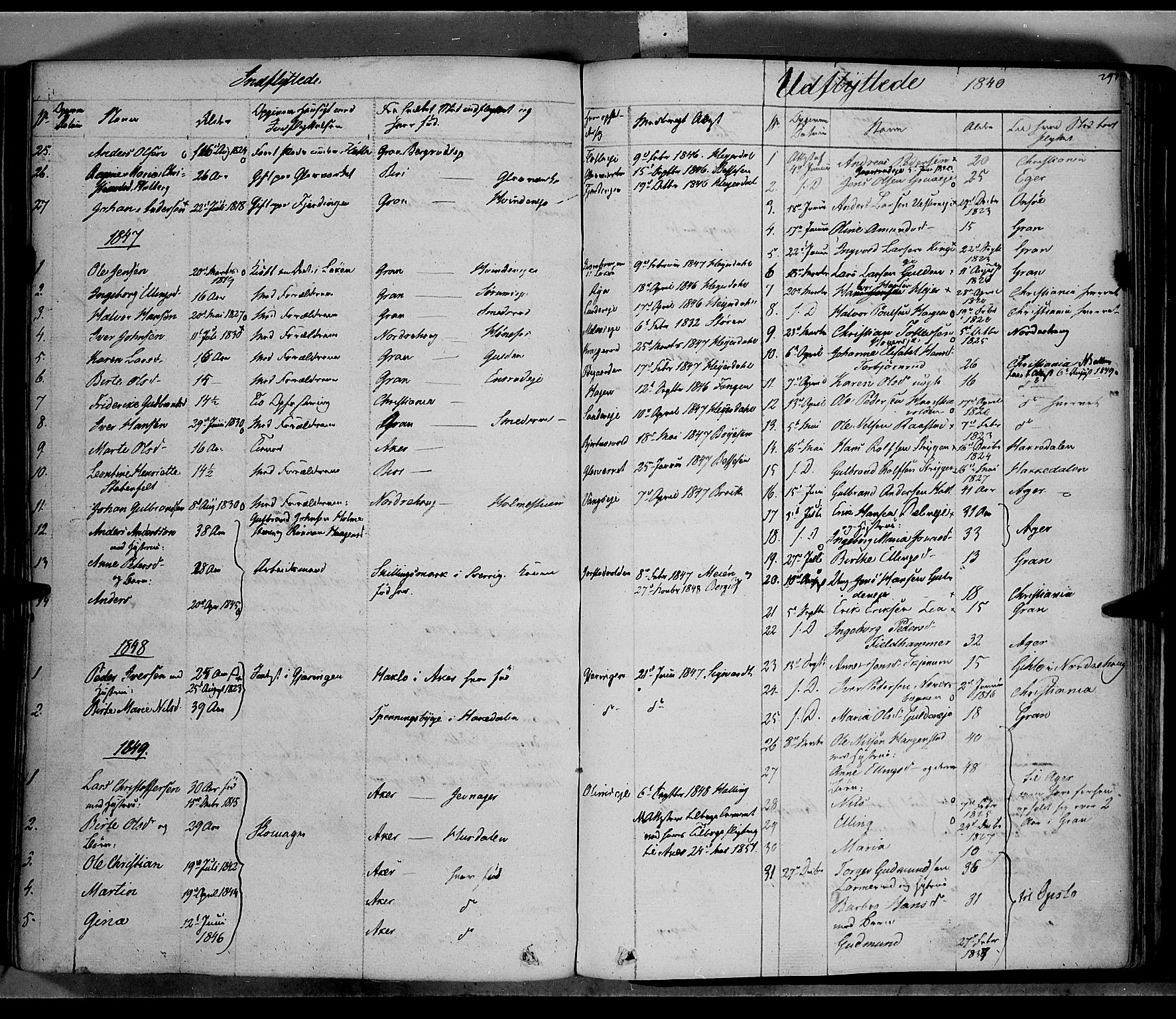 Jevnaker prestekontor, SAH/PREST-116/H/Ha/Haa/L0006: Parish register (official) no. 6, 1837-1857, p. 293