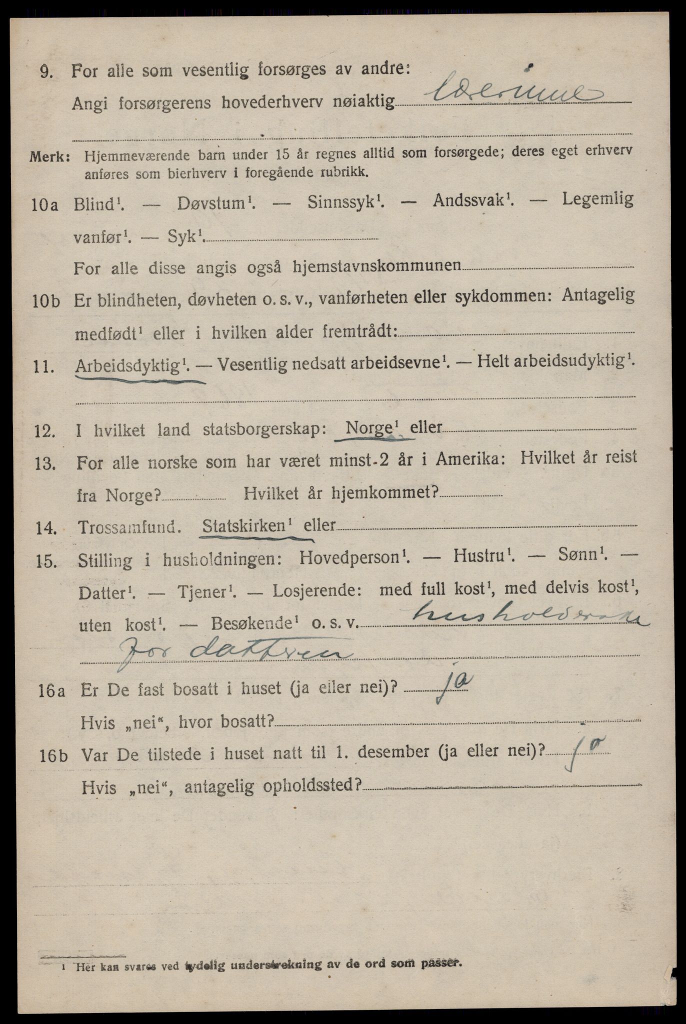 SAST, 1920 census for Høyland, 1920, p. 5271