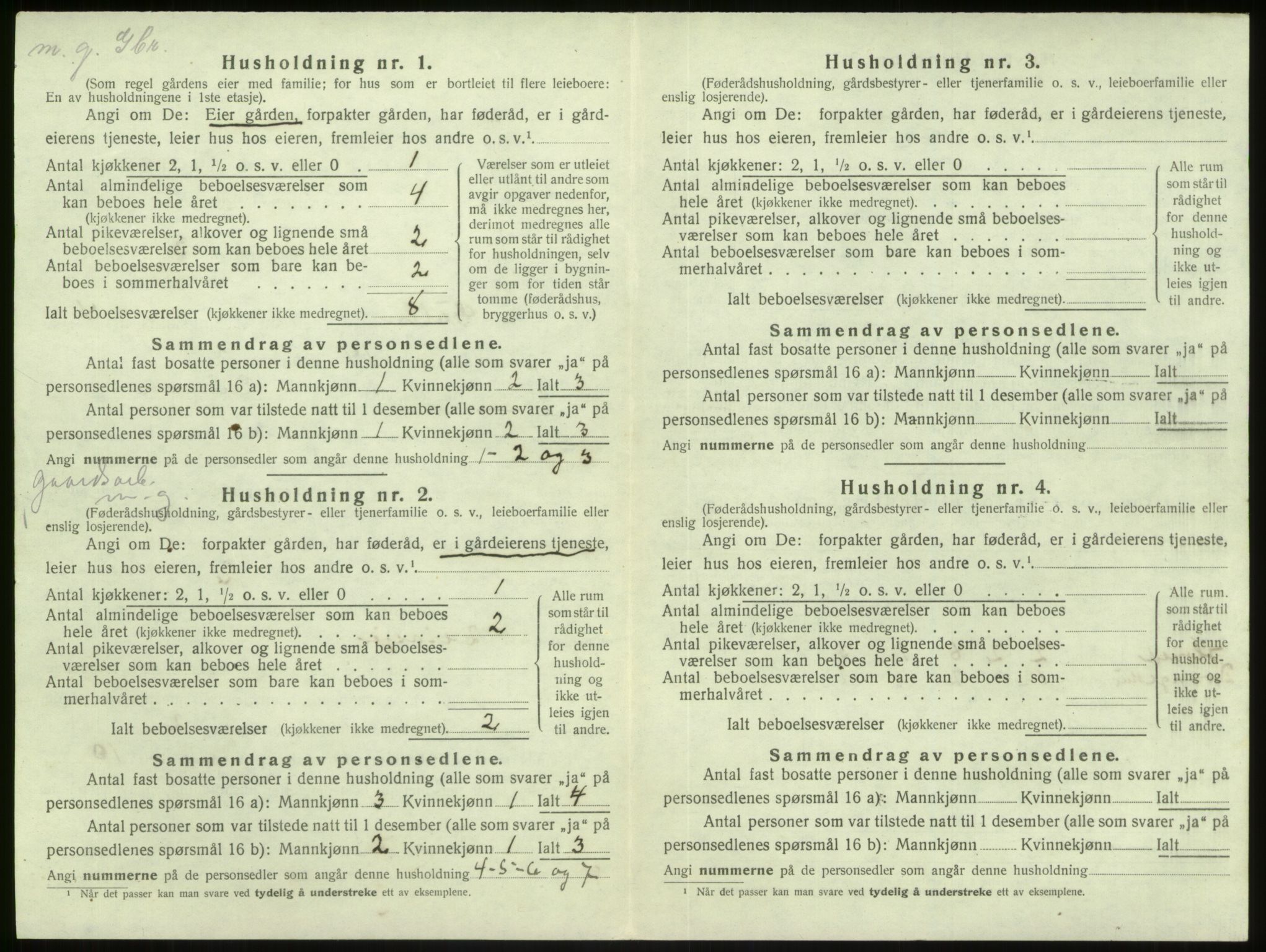 SAB, 1920 census for Gulen, 1920, p. 164